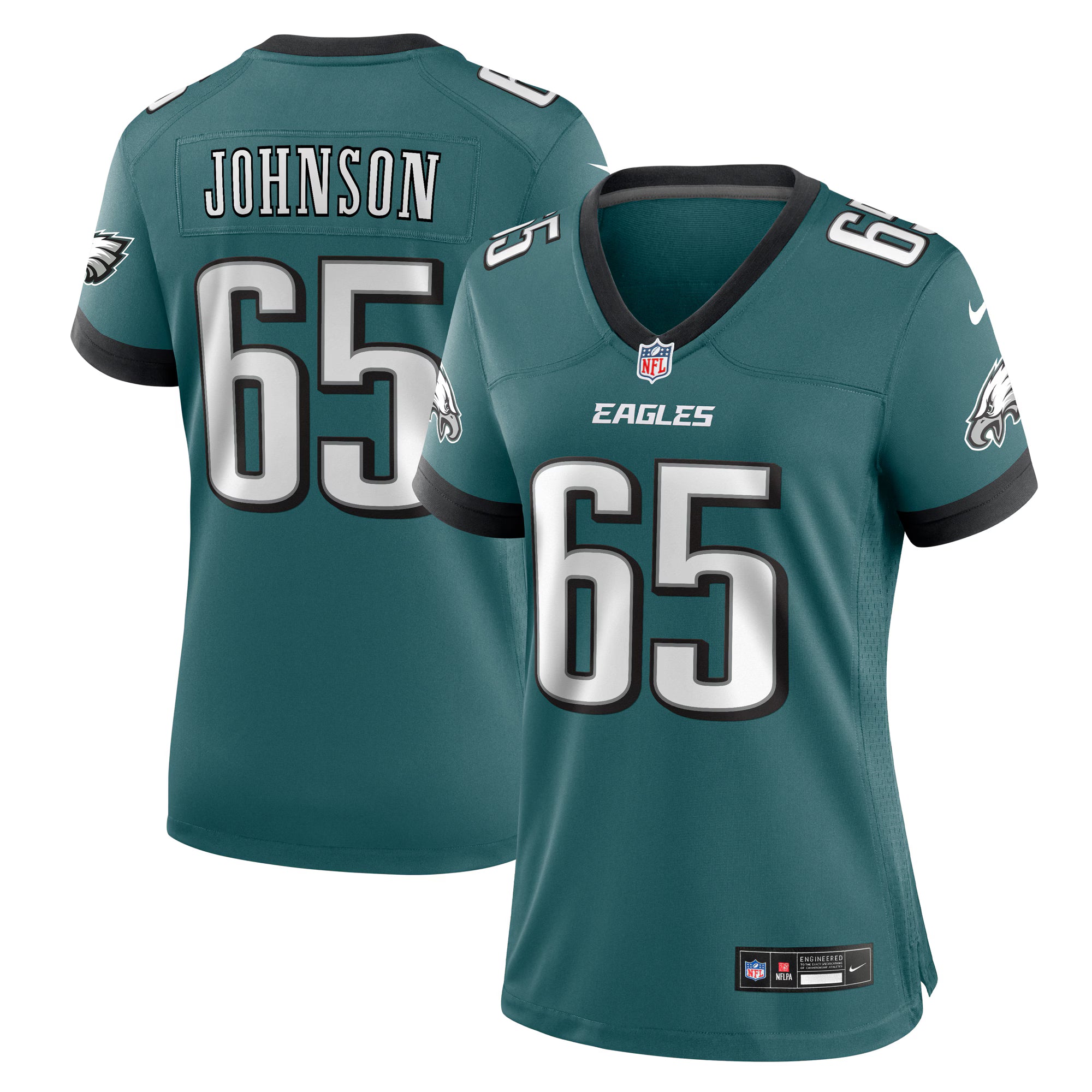 Lane Johnson Philadelphia Eagles Nike Women's Team Game Jersey - Midnight Green