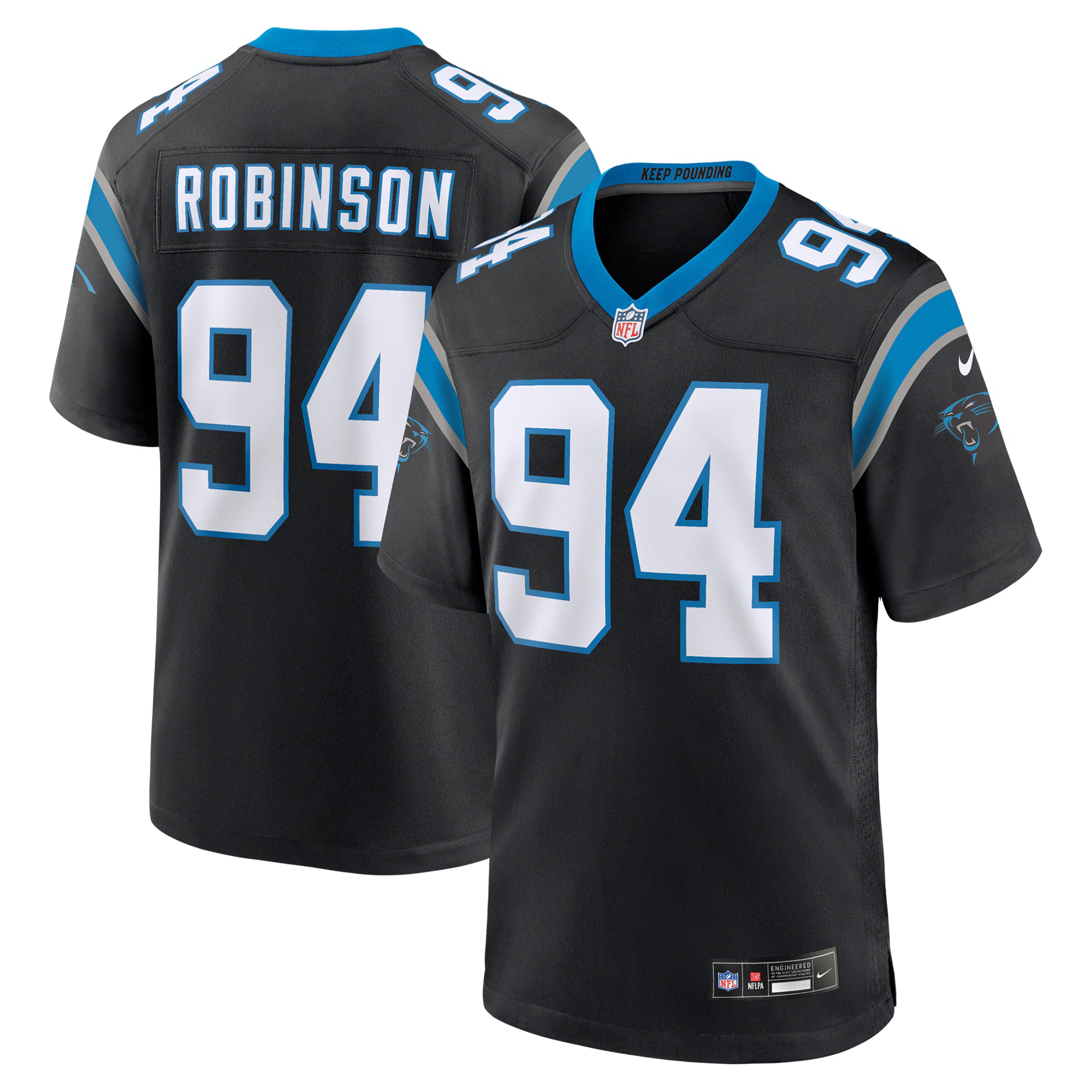 A'Shawn Robinson Carolina Panthers Nike  Game Jersey -  Black