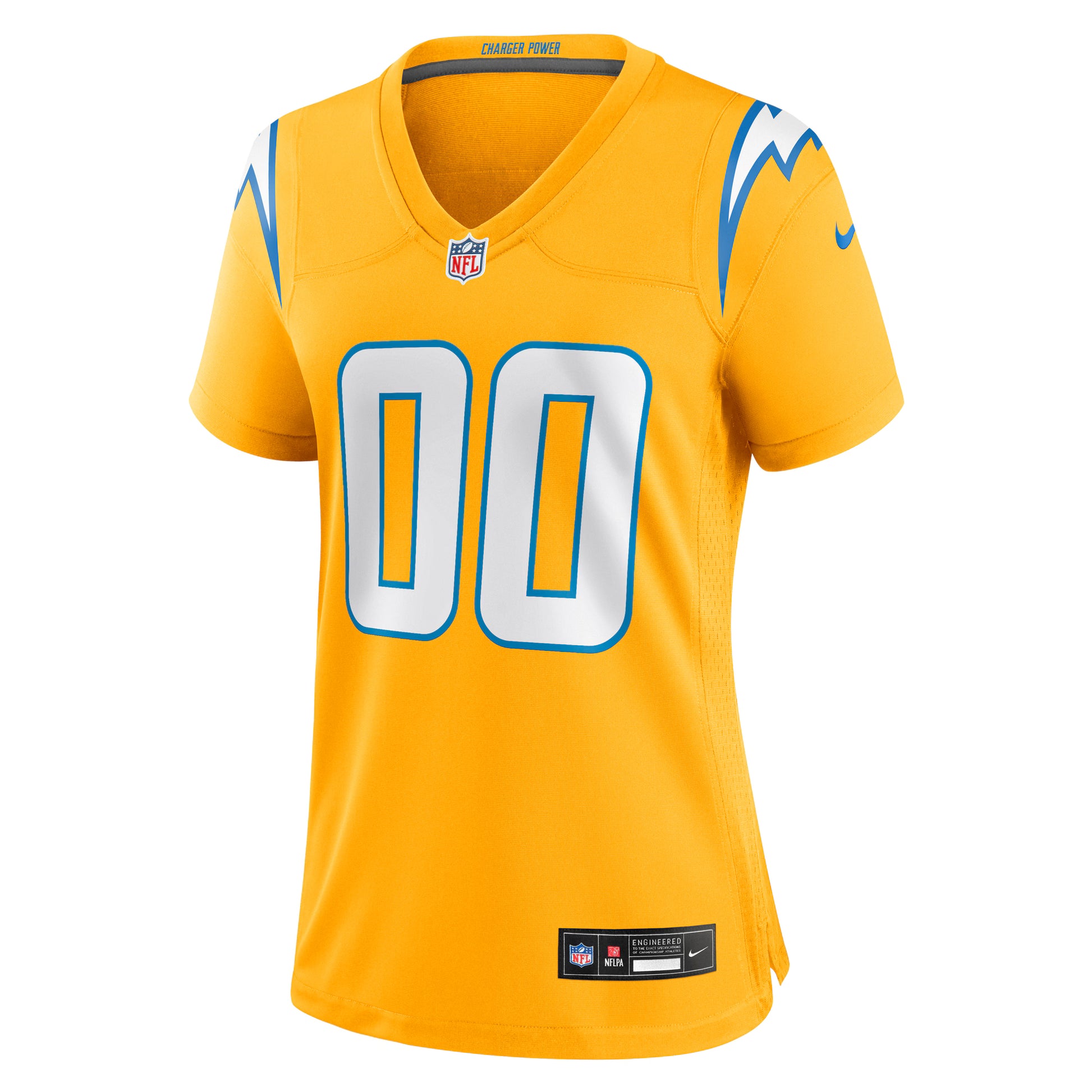 Los Angeles Chargers Nike Women's Alternate Charger Power Game Custom Jersey - Gold