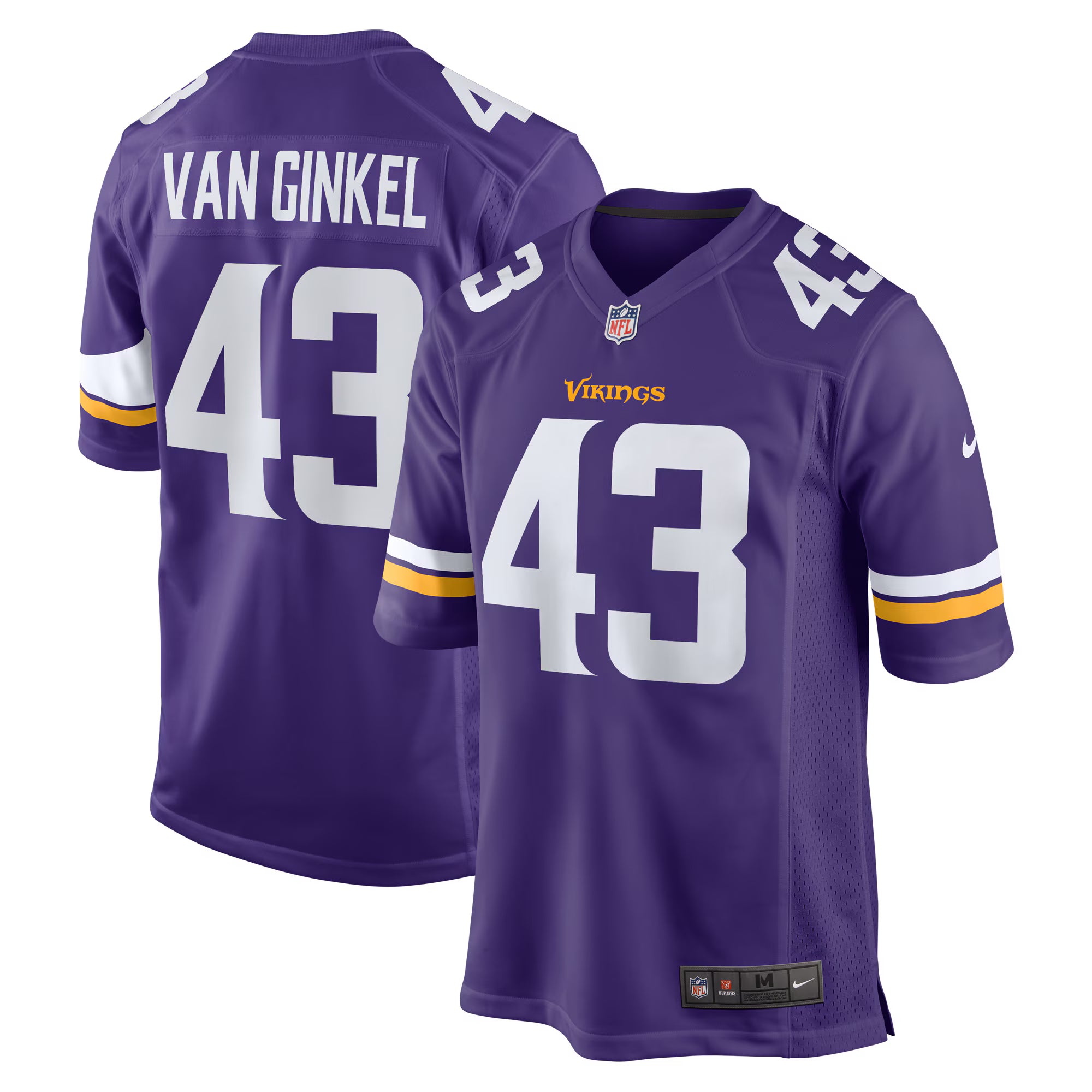 Andrew Van Ginkel Minnesota Vikings Nike Team Game Jersey -  Purple