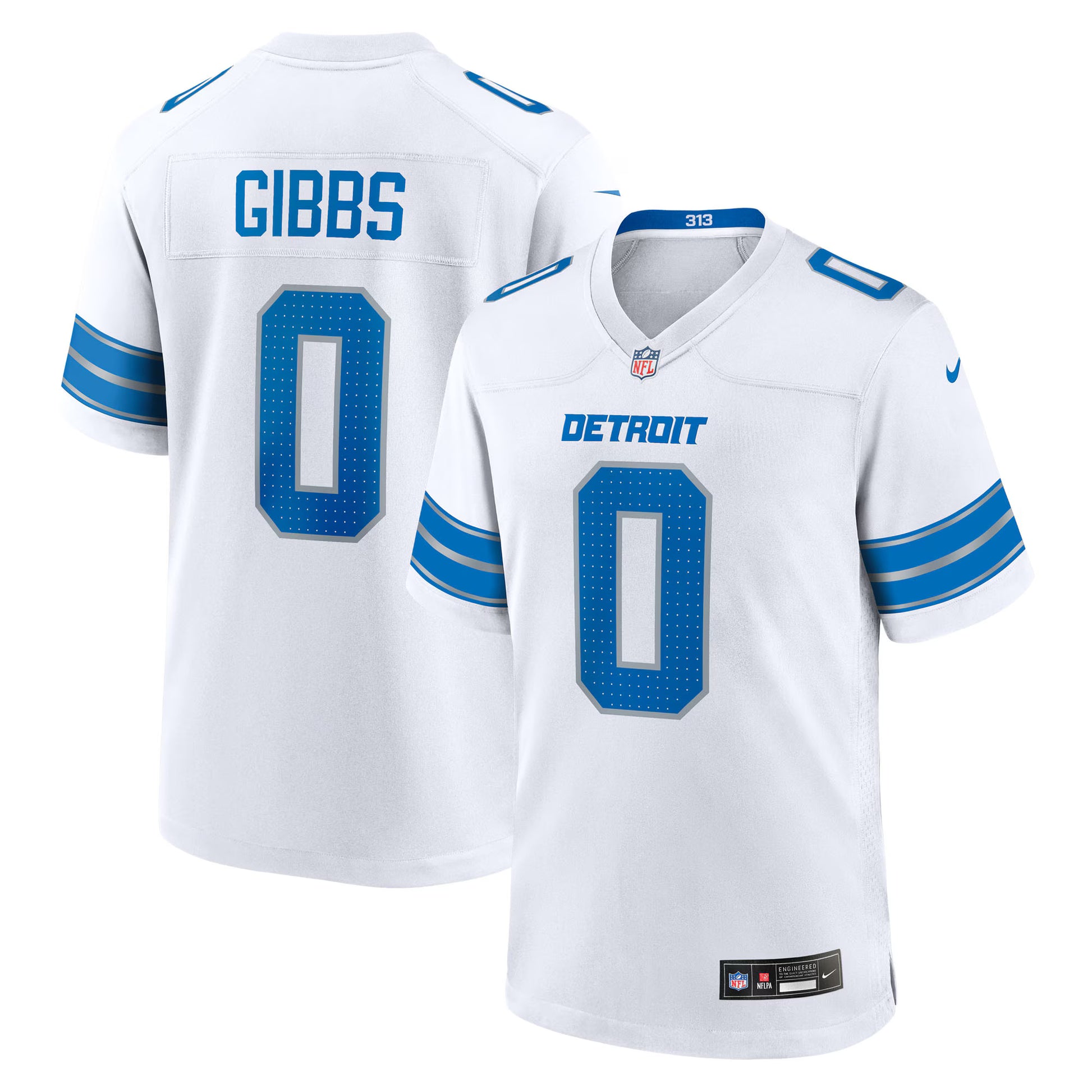 Jahmyr Gibbs Detroit Lions Nike Game Player Jersey - White