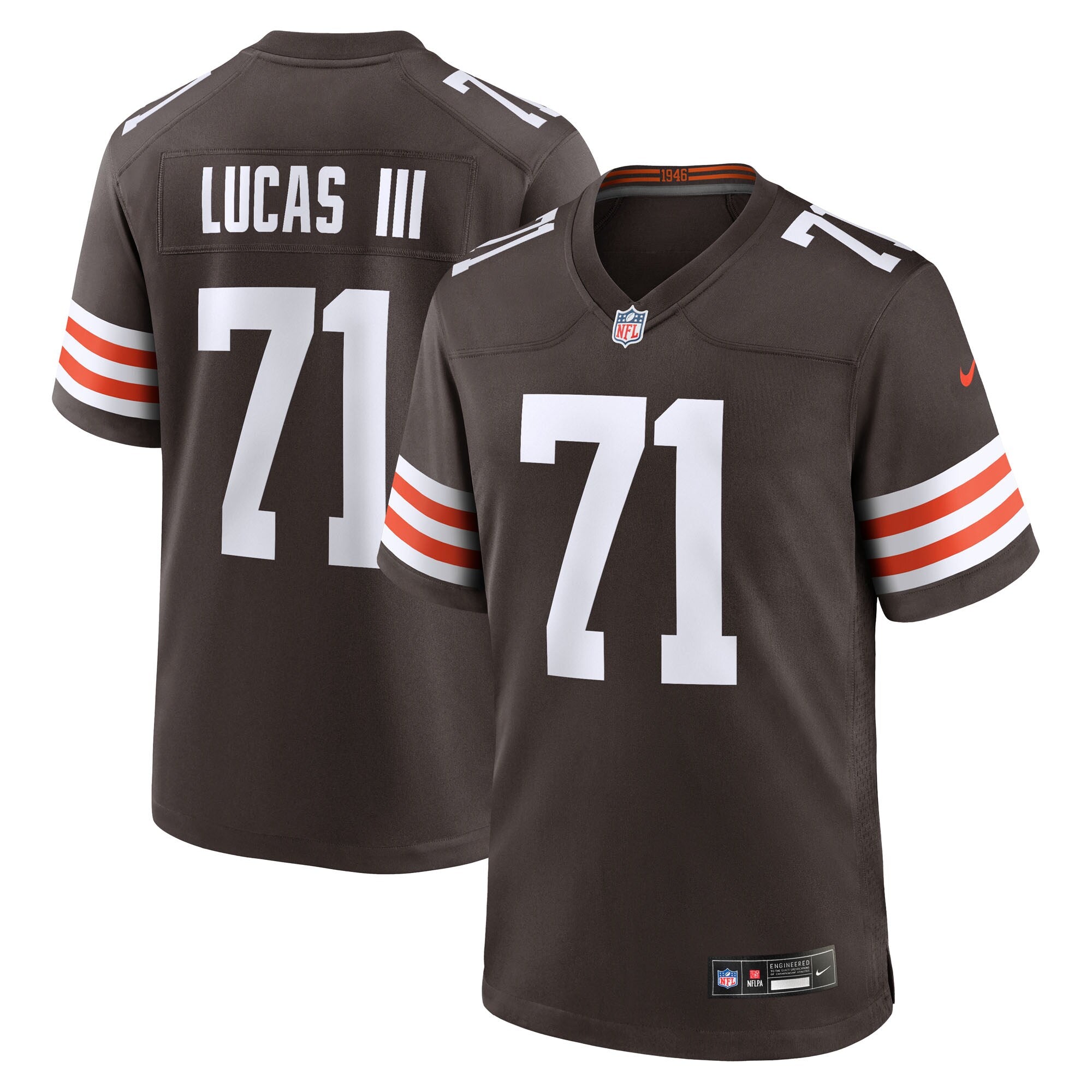 Cornelius Lucas Cleveland Browns Nike Team Game Jersey -  Brown
