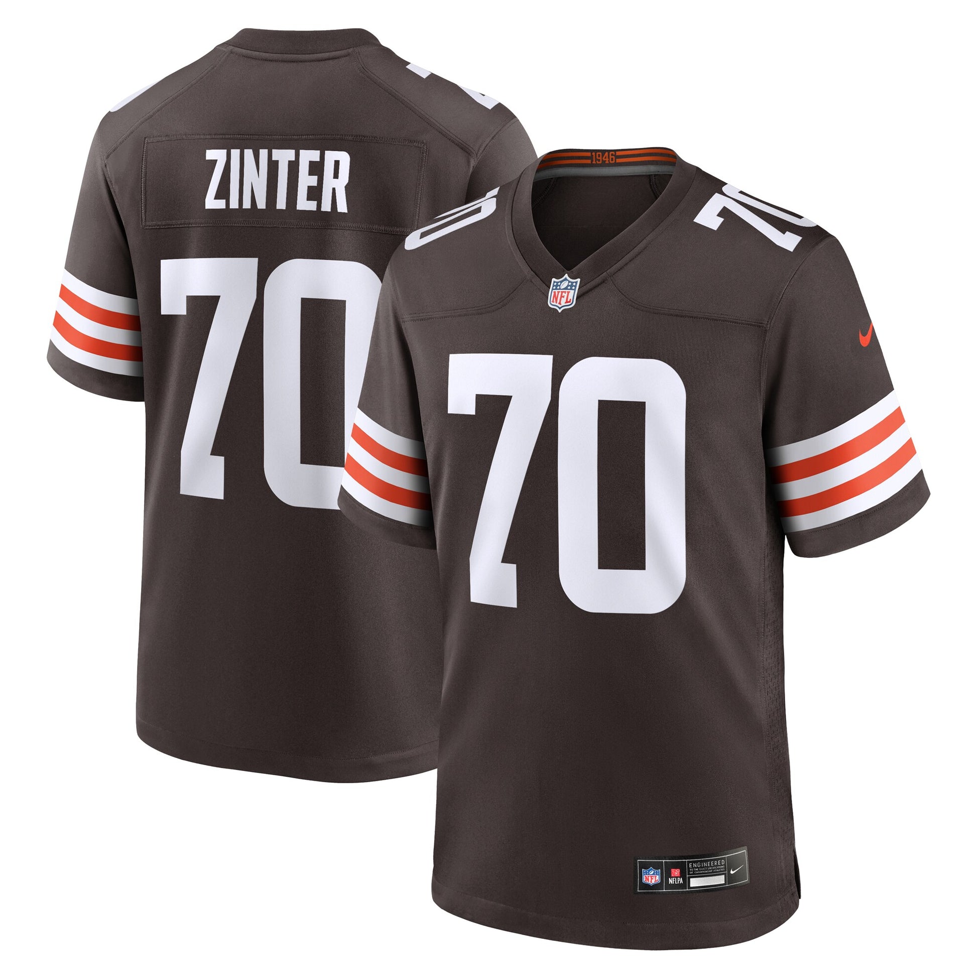 Zak Zinter Cleveland Browns Nike Team Game Jersey -  Brown