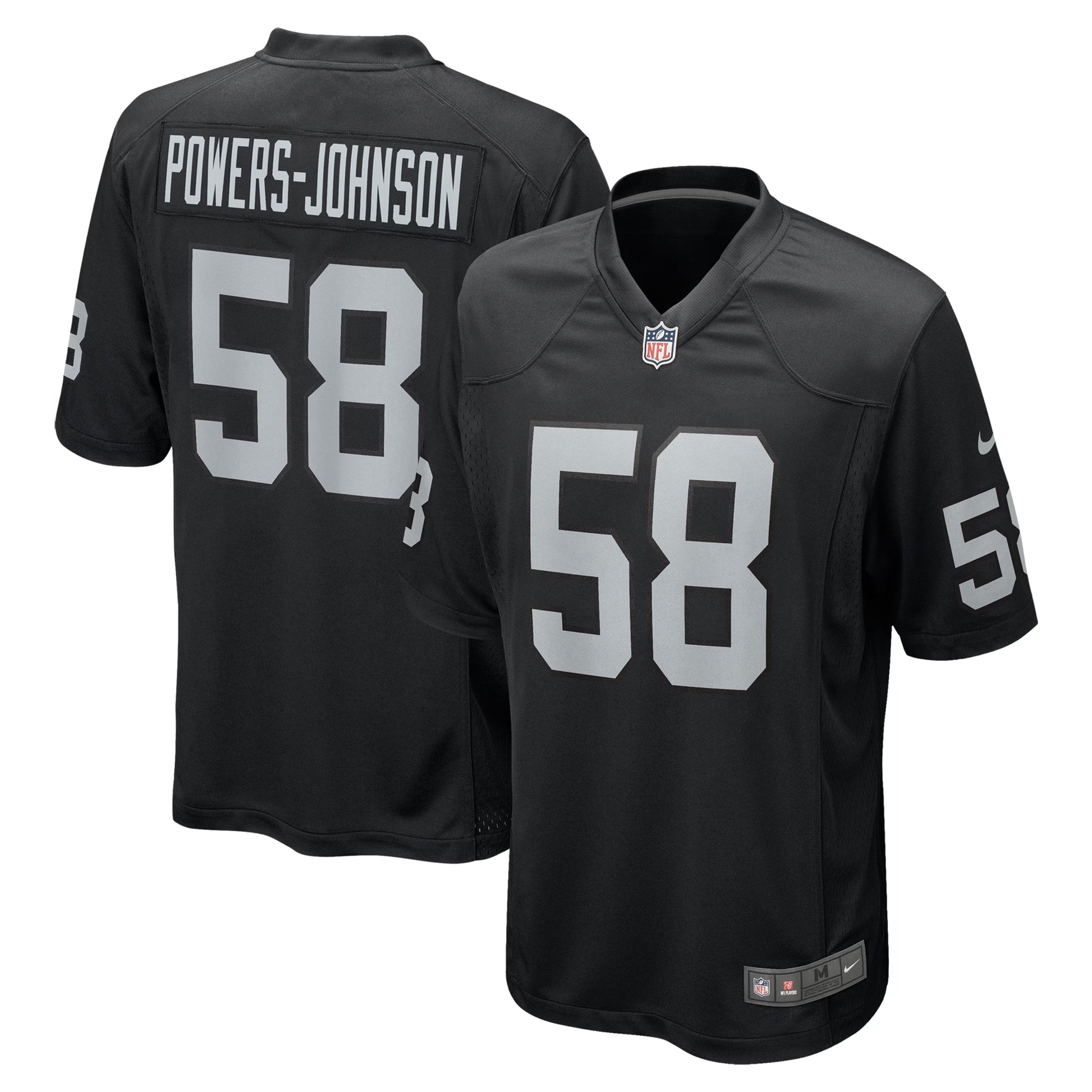 Jackson Powers-Johnson Las Vegas Raiders Nike Team Game Jersey -  Black