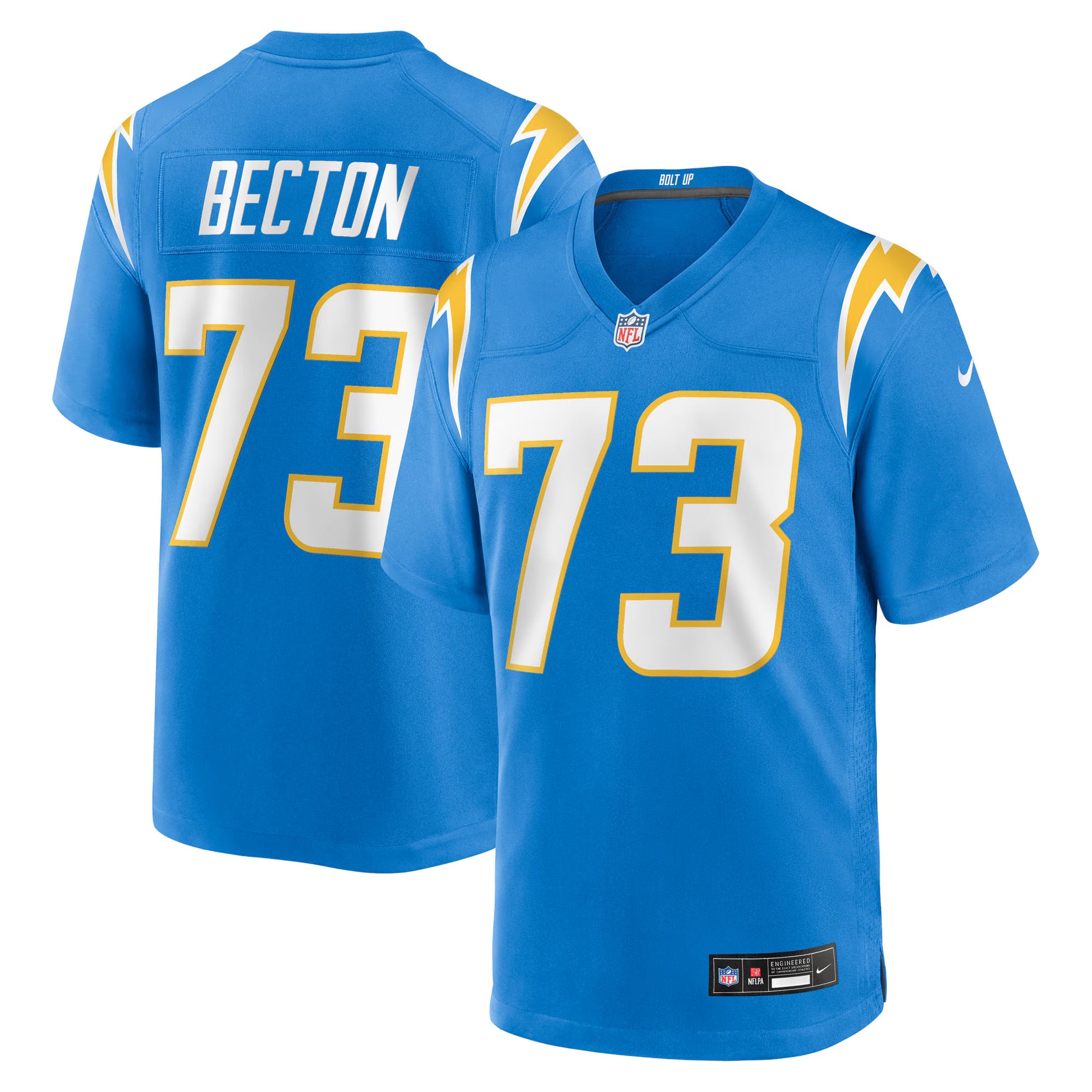 Mekhi Becton Los Angeles Chargers Nike Team Game Jersey -  Powder Blue