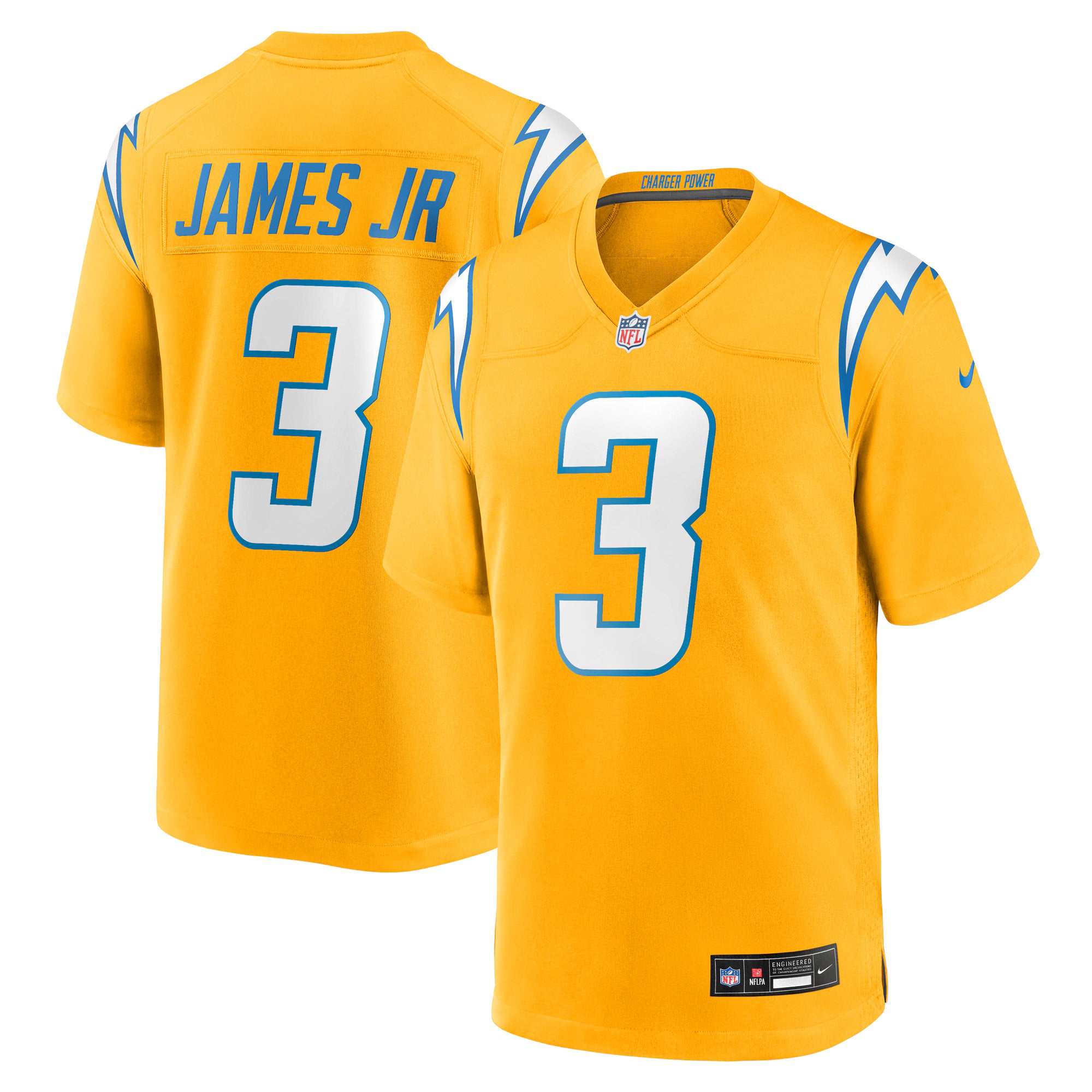 Derwin James Jr. Los Angeles Chargers Nike Alternate Charger Power Game Player Jersey - Gold