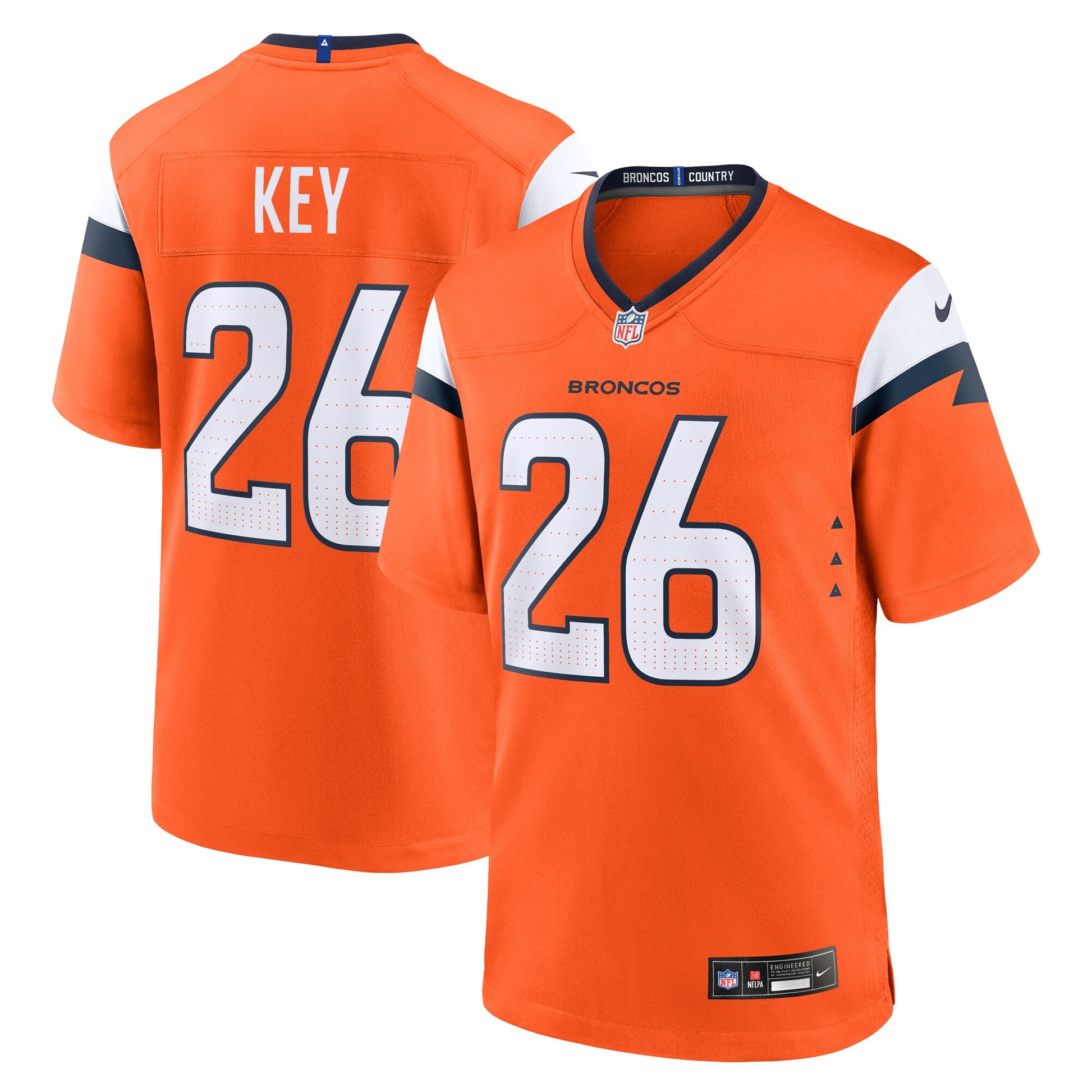 Devon Key Denver Broncos Nike Team Game Jersey -  Orange