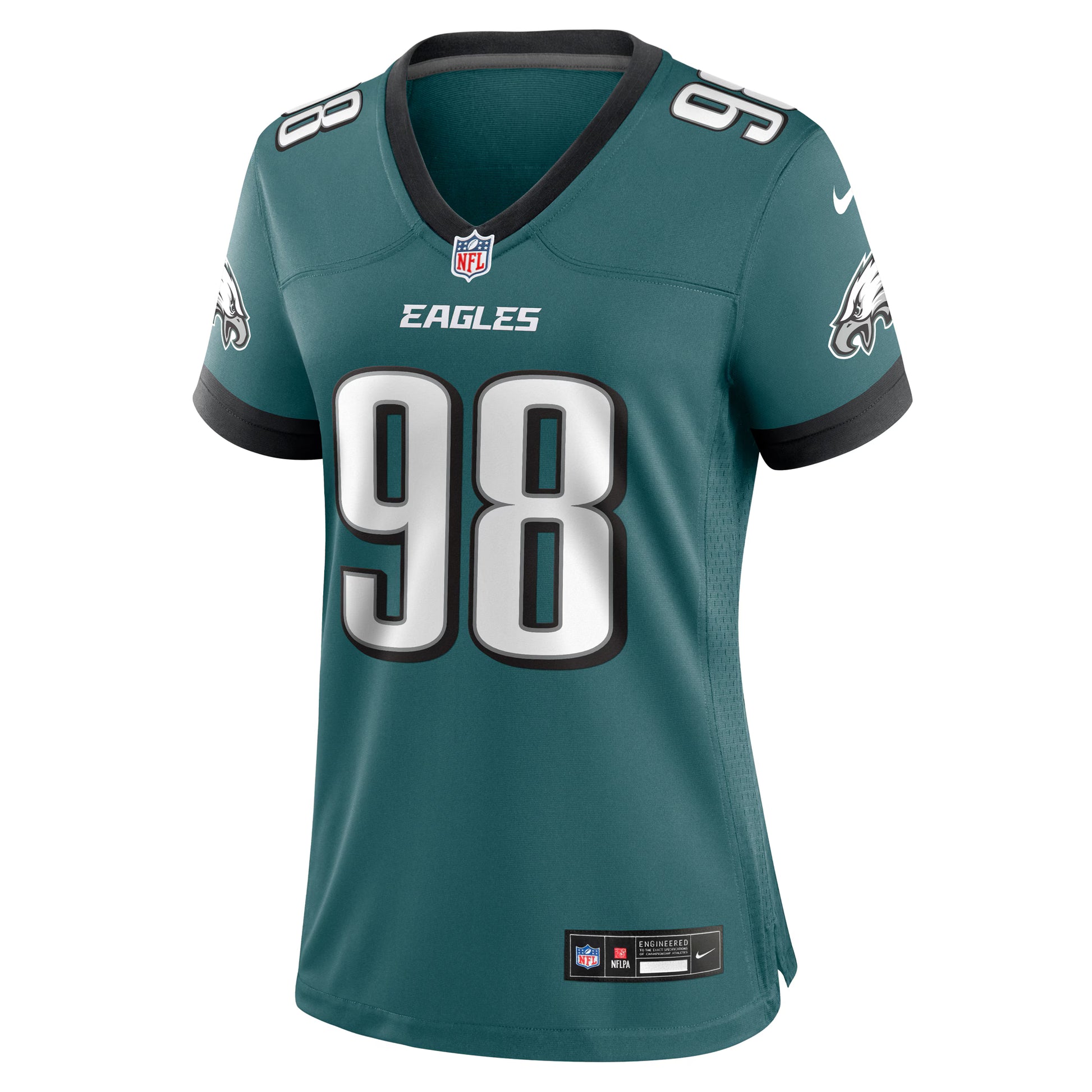 Jalen Carter Philadelphia Eagles Nike Women's Team Game Jersey - Midnight Green