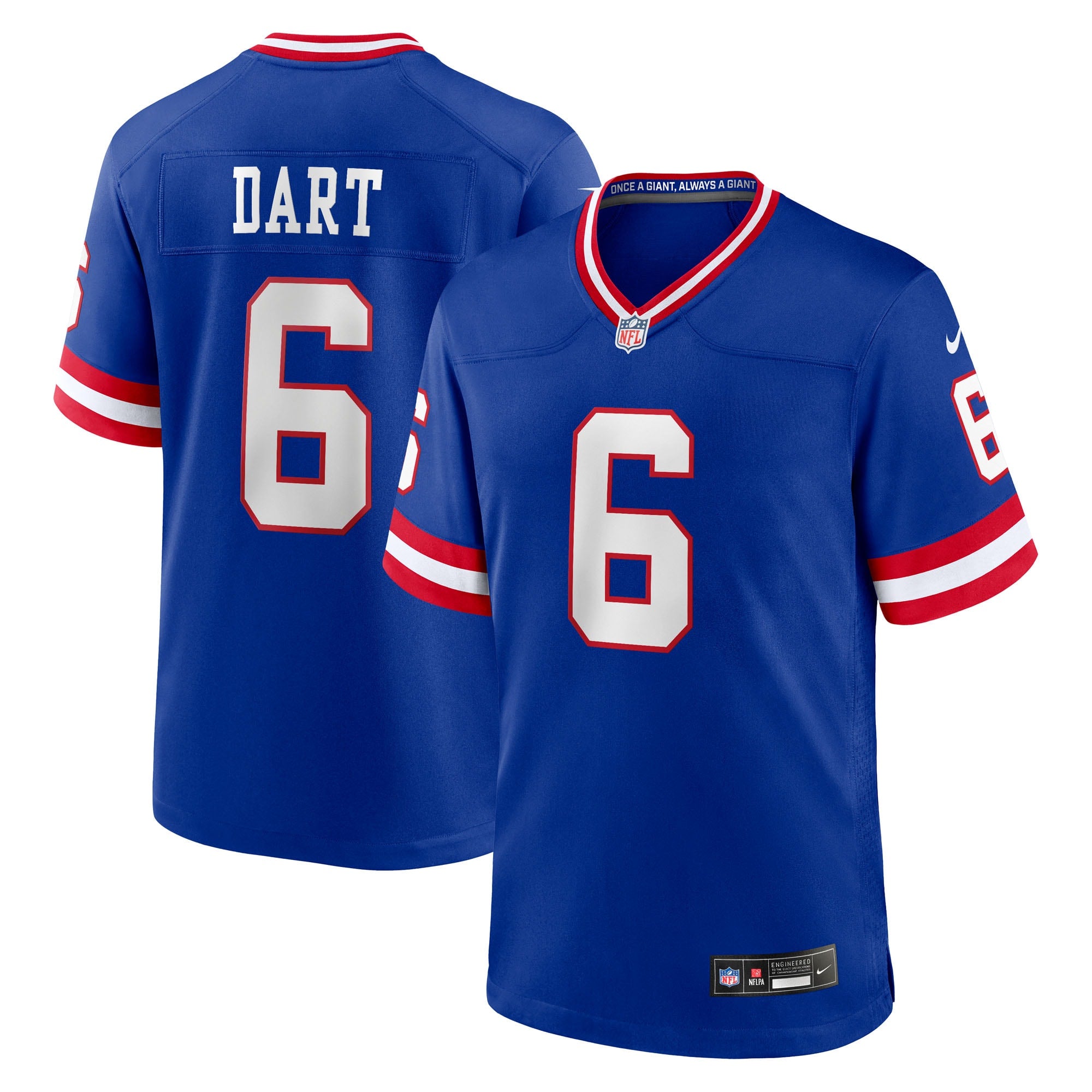 Jaxson Dart New York Giants Nike Alternate 2 Classic Game Jersey - Royal