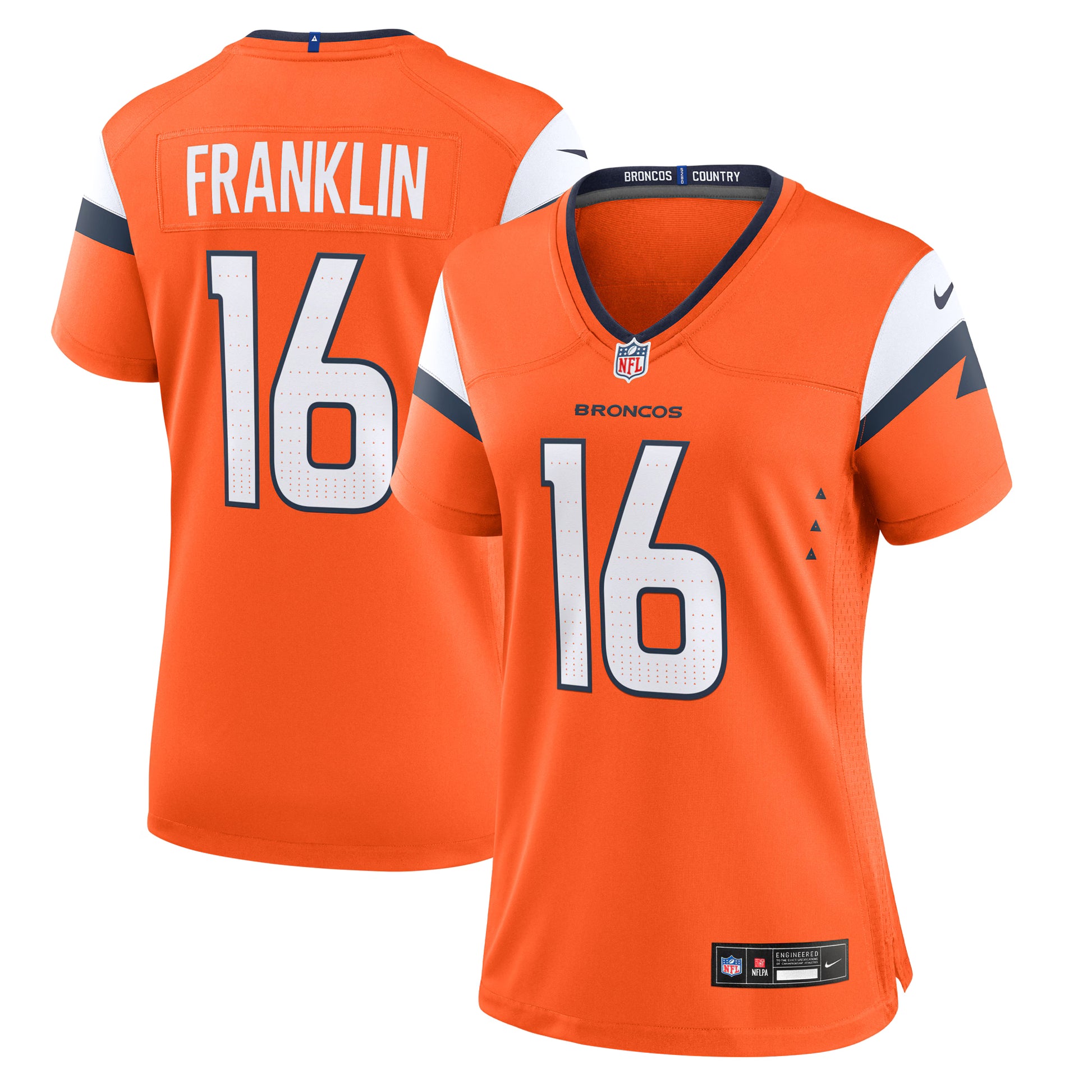 Troy Franklin Denver Broncos Nike Women's Team Game Jersey -  Orange