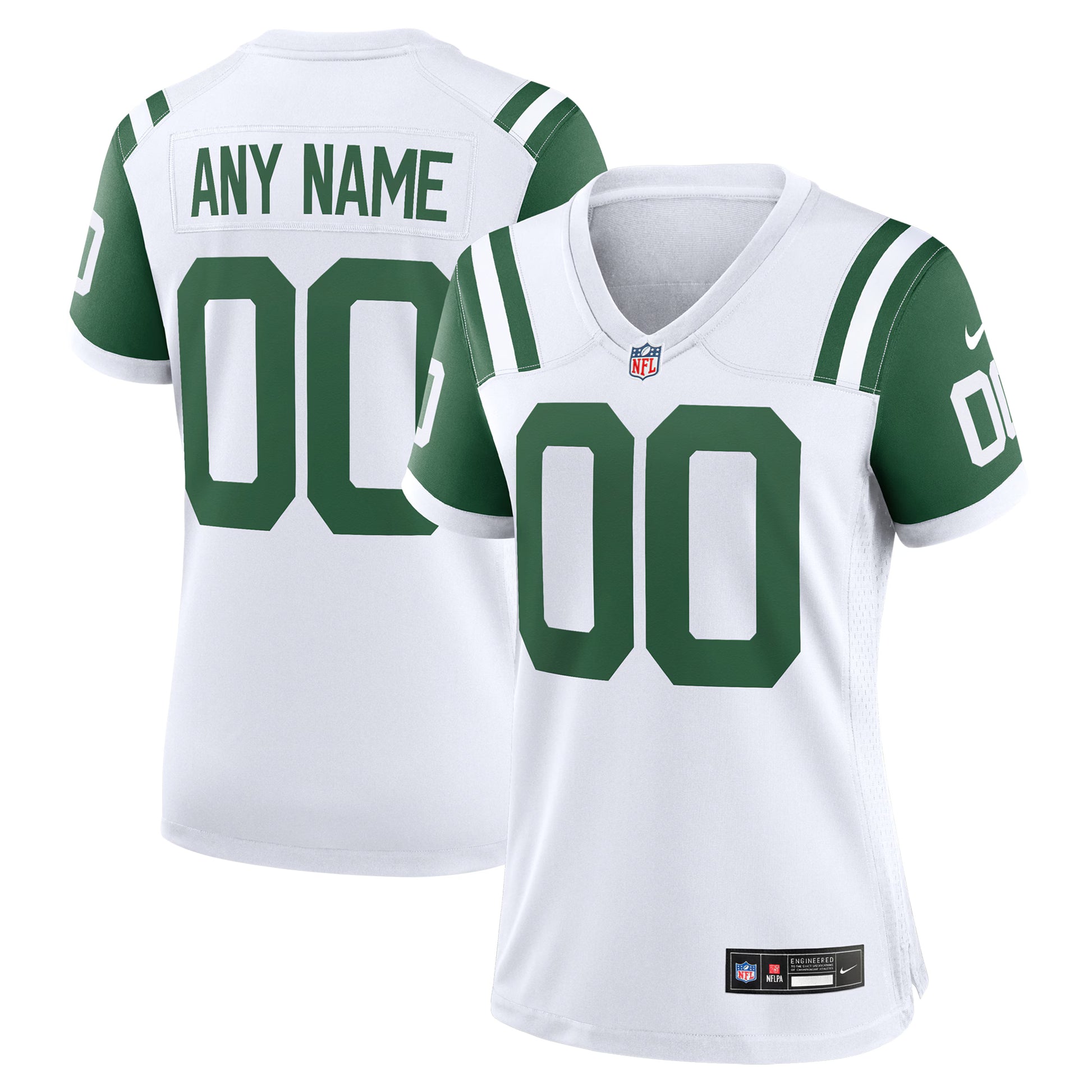 New York Jets Nike Women's Classic Alternate Custom Replica Jersey - White
