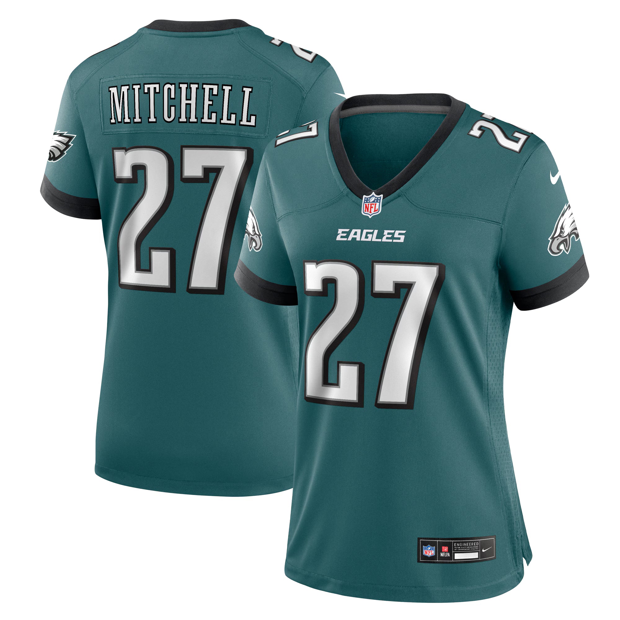 Quinyon Mitchell Philadelphia Eagles Nike Women's Team Game Jersey - Midnight Green