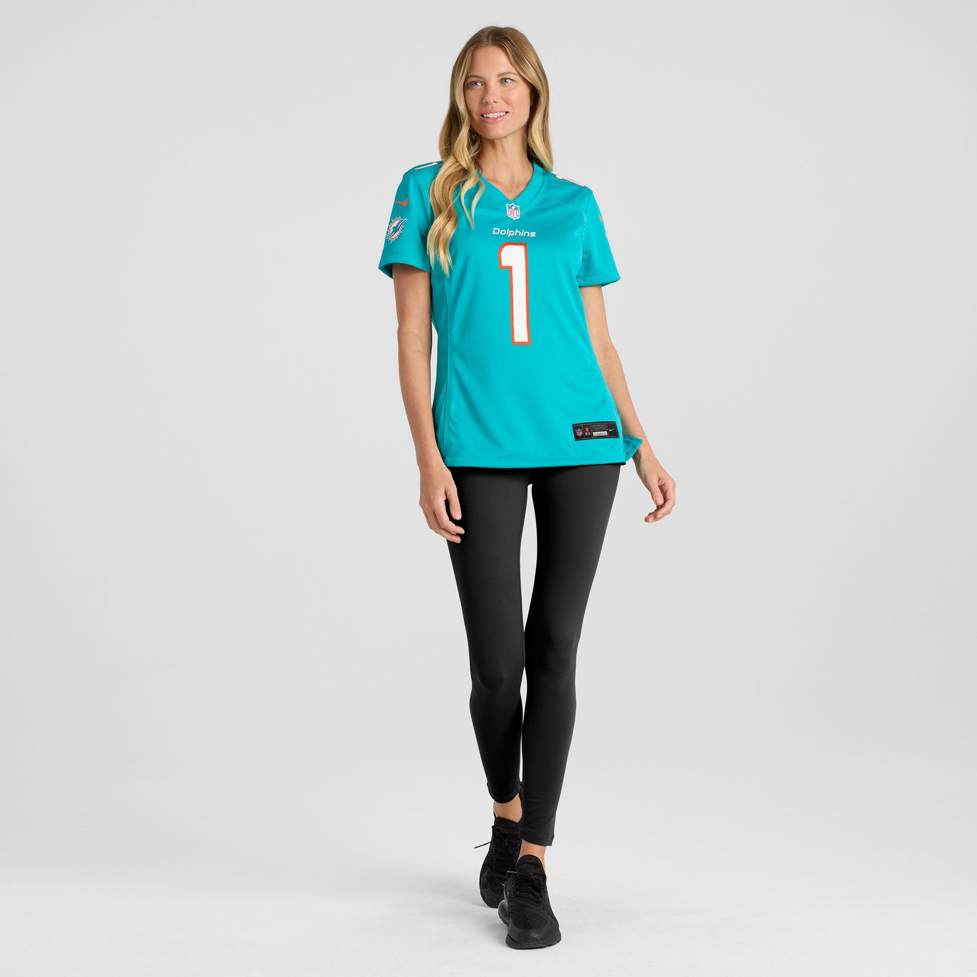 Number 1 Bride Miami Dolphins Nike Women's Game Jersey - Aqua
