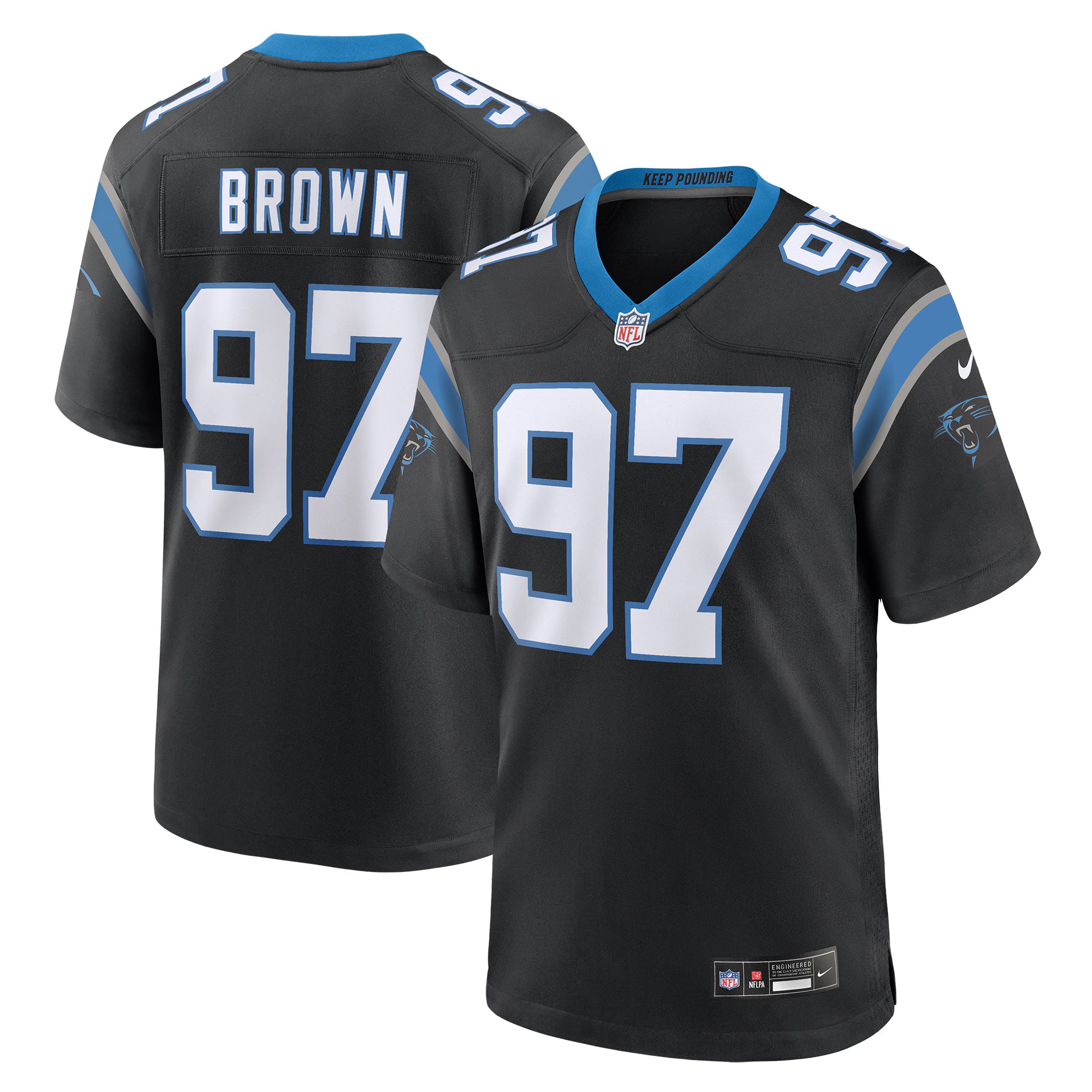 Bobby Brown Carolina Panthers Nike Team Game Jersey -  Black