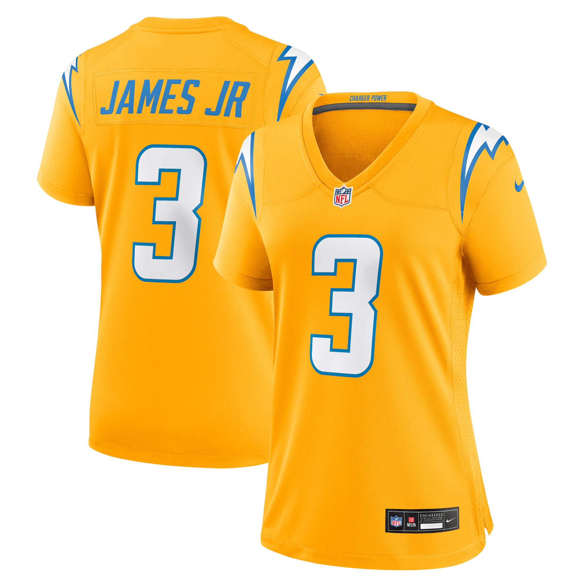 Derwin James Jr. Los Angeles Chargers Nike Women's Alternate Charger Power Game Jersey - Gold