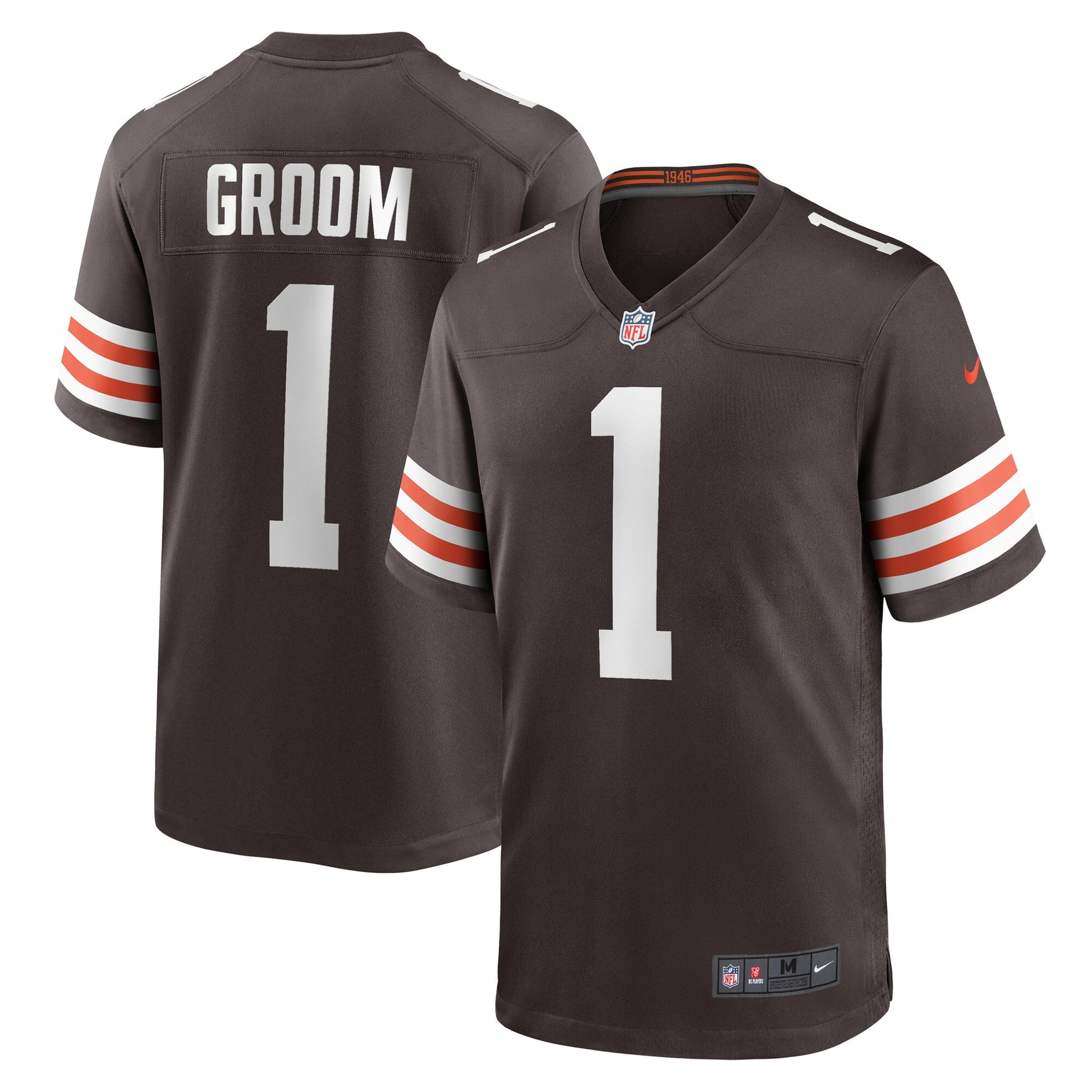 Number 1 Groom Cleveland Browns Nike Game Jersey - Brown