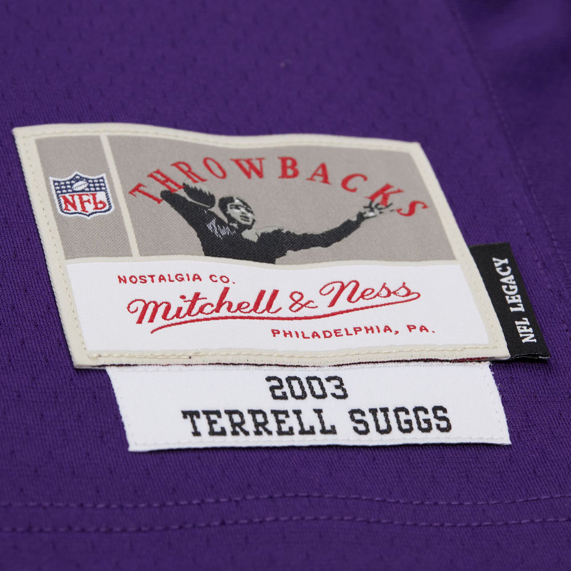 Terrell Suggs Baltimore Ravens Mitchell &amp; Ness 2003 Legacy Replica Jersey - Purple