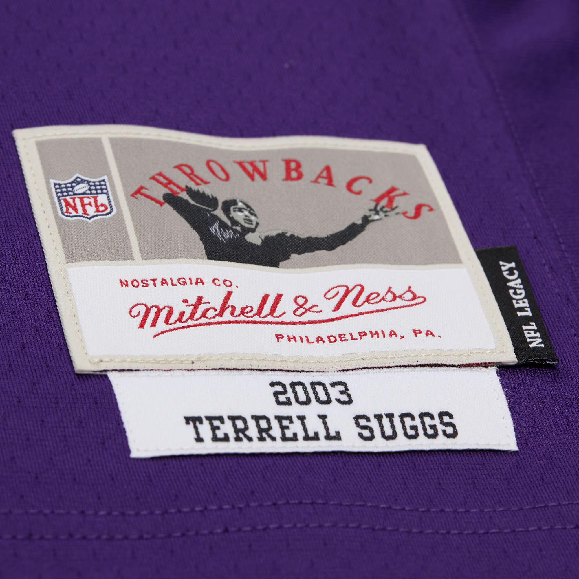 Terrell Suggs Baltimore Ravens Mitchell &amp; Ness 2003 Legacy Replica Jersey - Purple