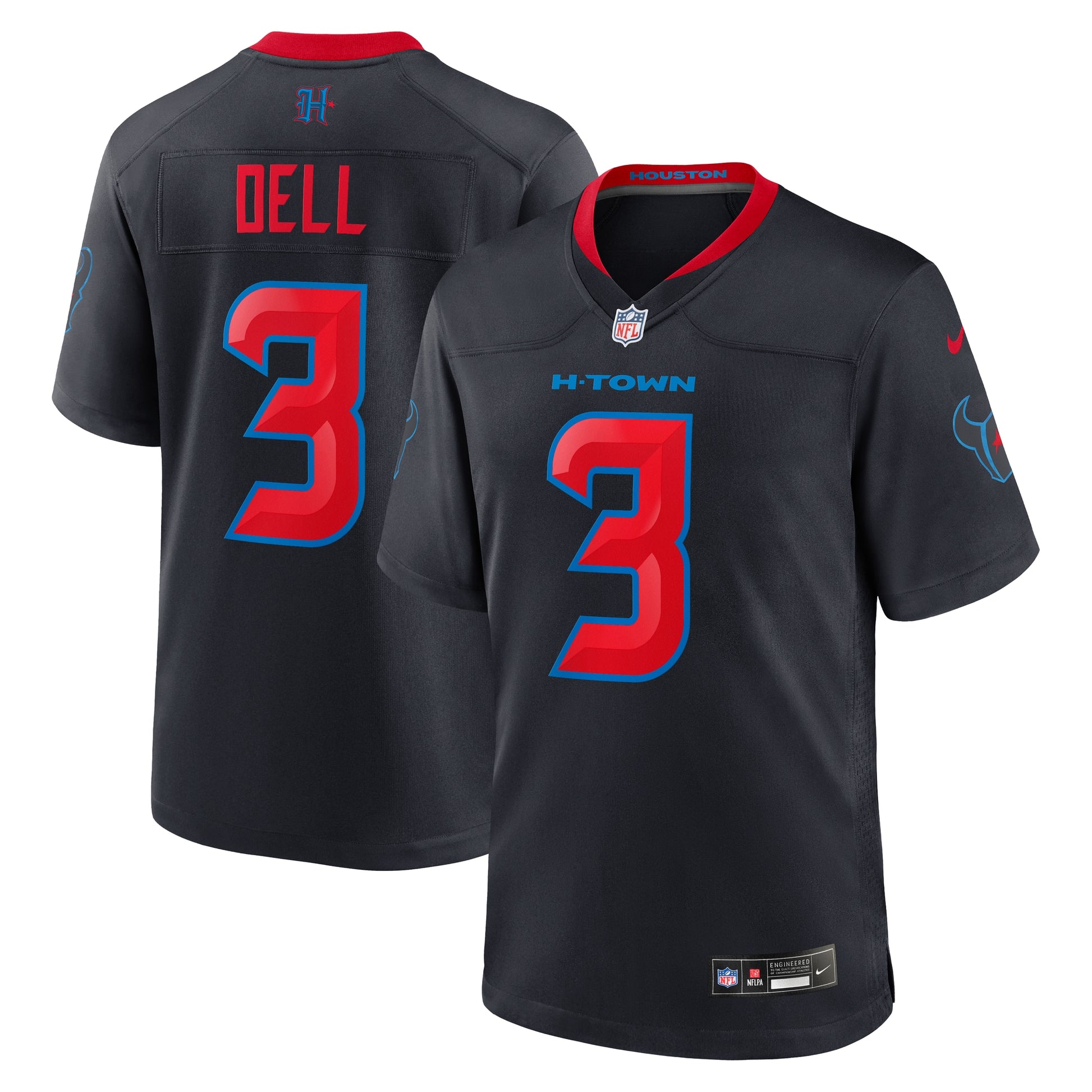 Tank Dell Houston Texans Nike 2nd Alternate Game Jersey -  Navy
