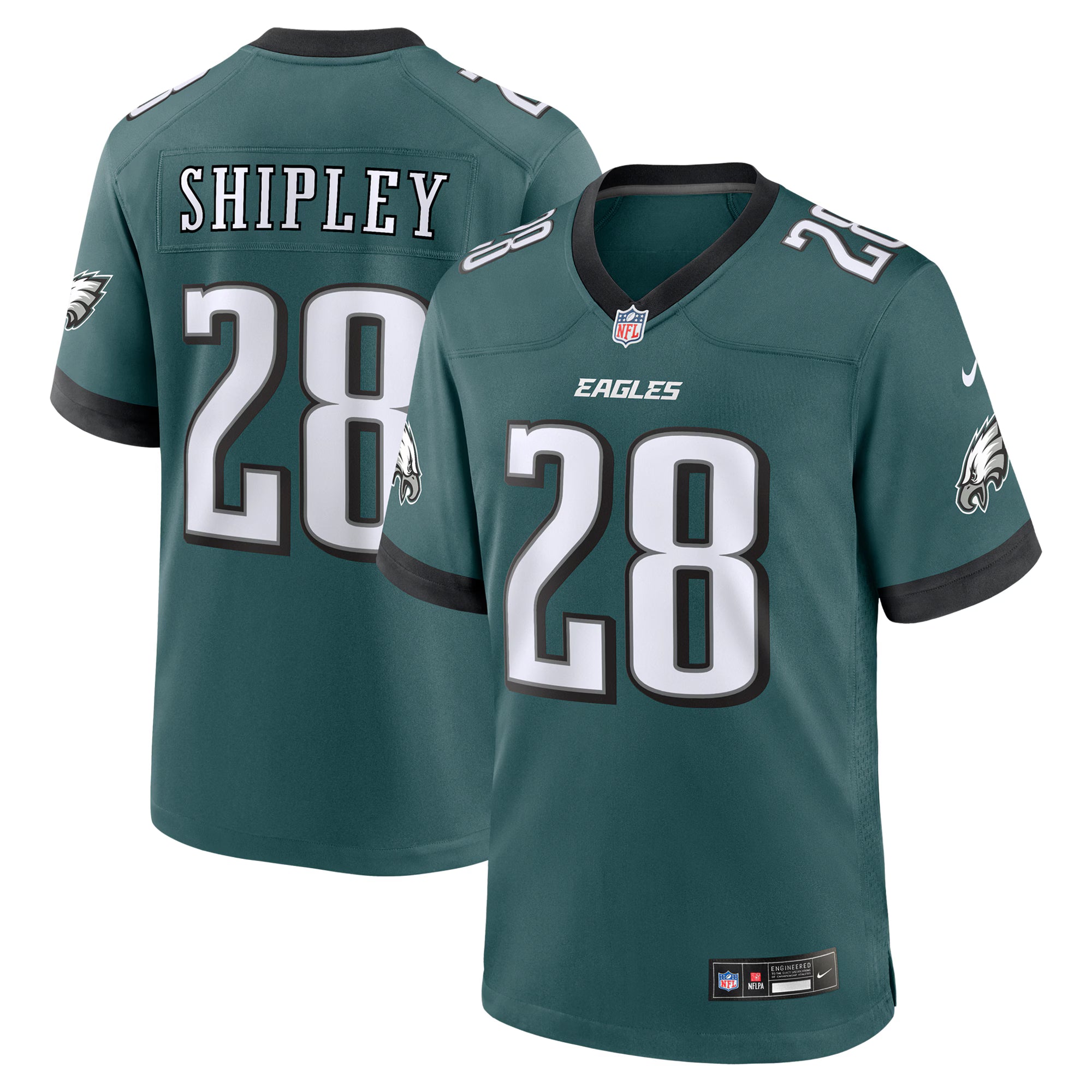 Will Shipley Philadelphia Eagles Nike Team Game Jersey - Midnight Green
