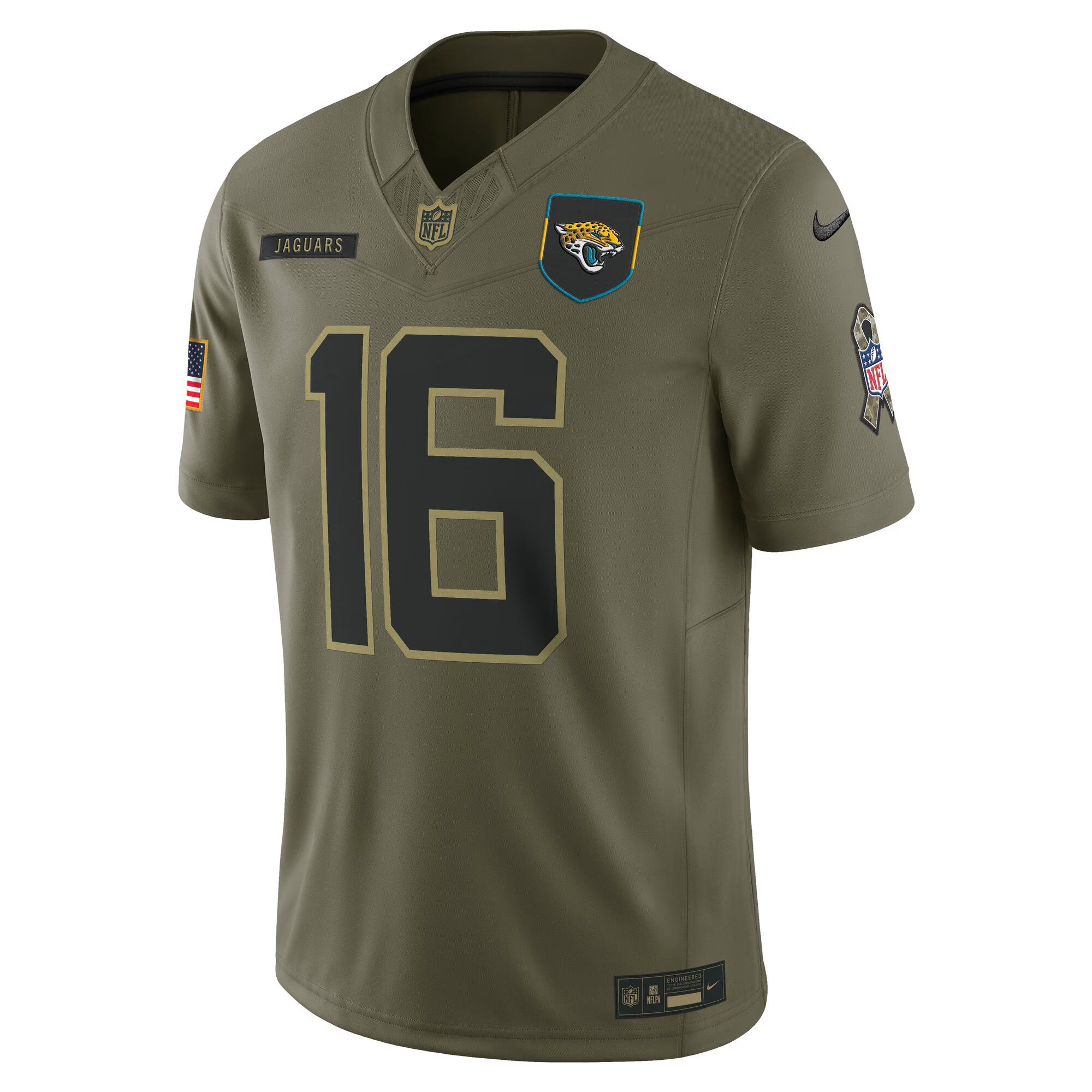 Trevor Lawrence Jacksonville Jaguars Nike 2025 Salute to Service Limited Jersey - Olive