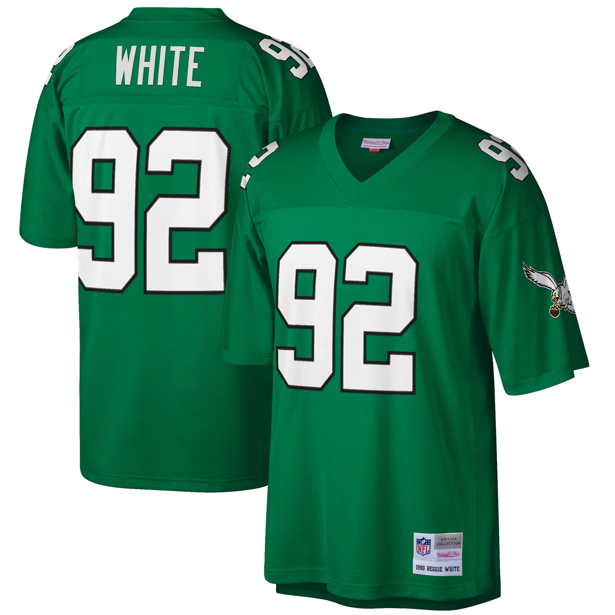 Reggie White Philadelphia Eagles Mitchell &amp; Ness Big &amp; Tall 1990 Retired Player Replica Jersey - Kelly Green