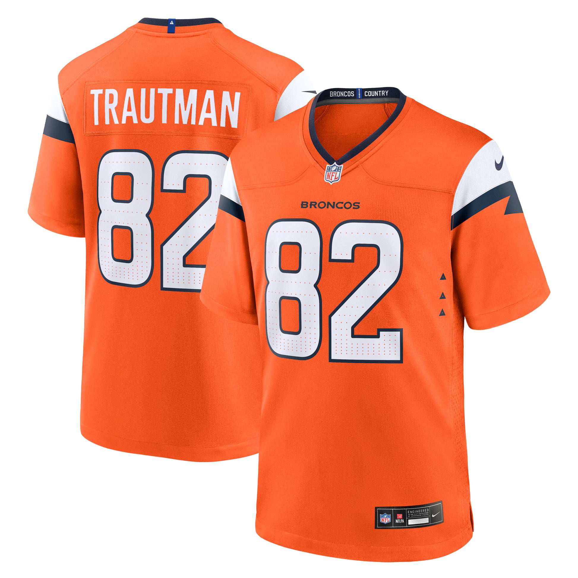 Adam Trautman Denver Broncos Nike Team Game Jersey -  Orange