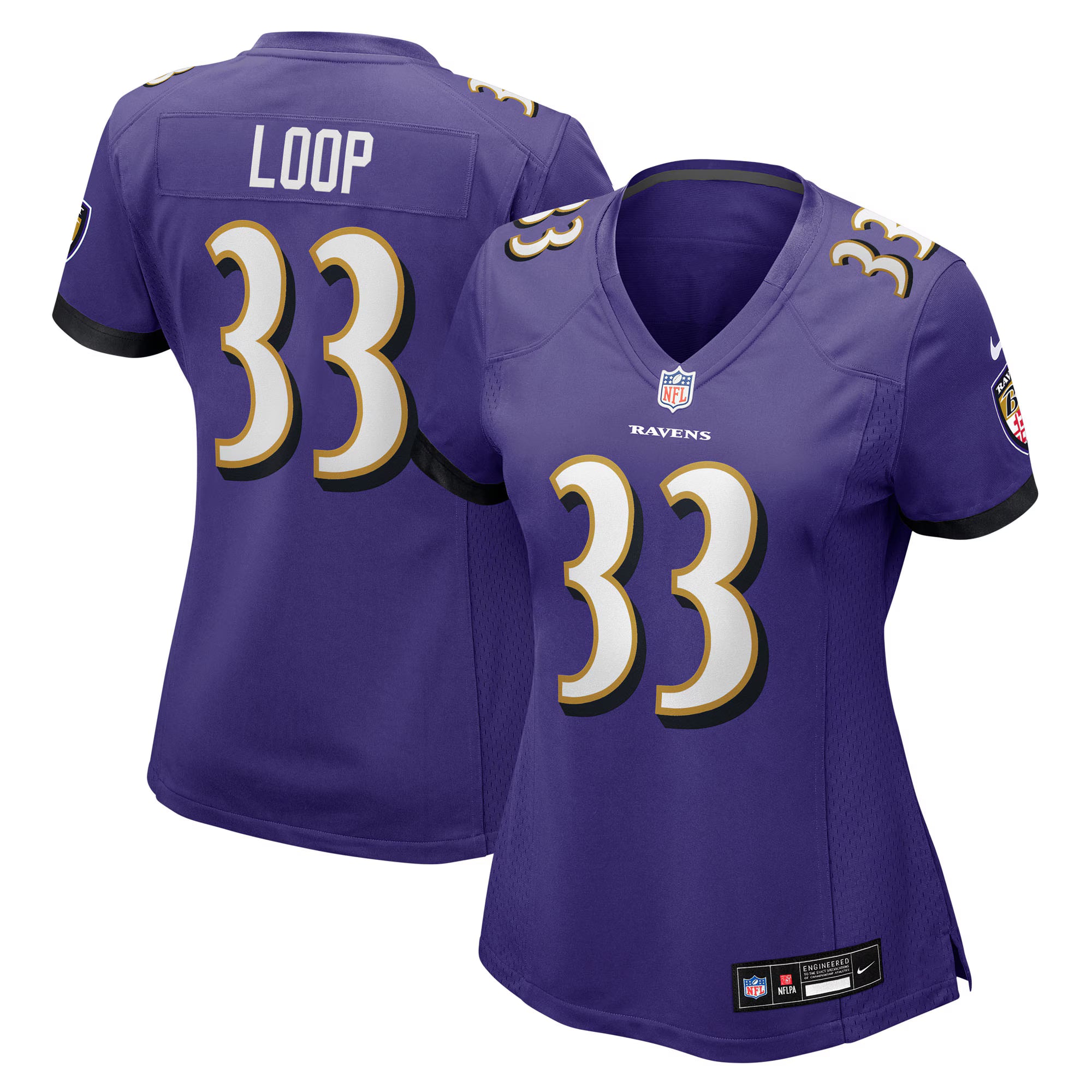 Tyler Loop Baltimore Ravens Nike Women's Team Game Jersey -  Purple