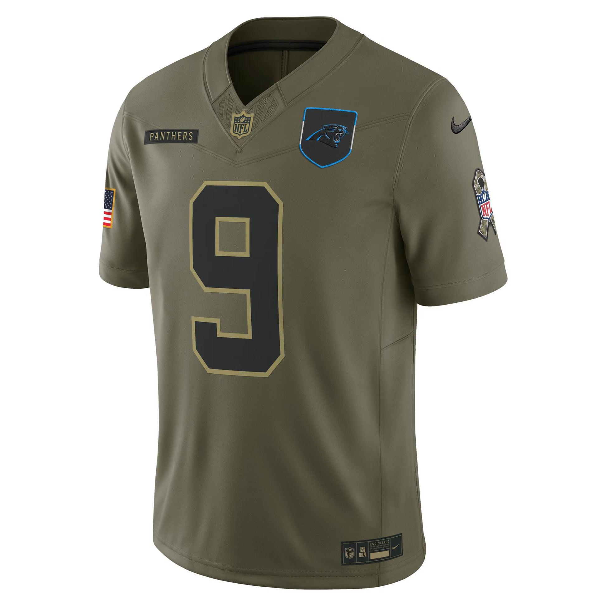 Bryce Young Carolina Panthers Nike 2025 Salute to Service Limited Jersey - Olive