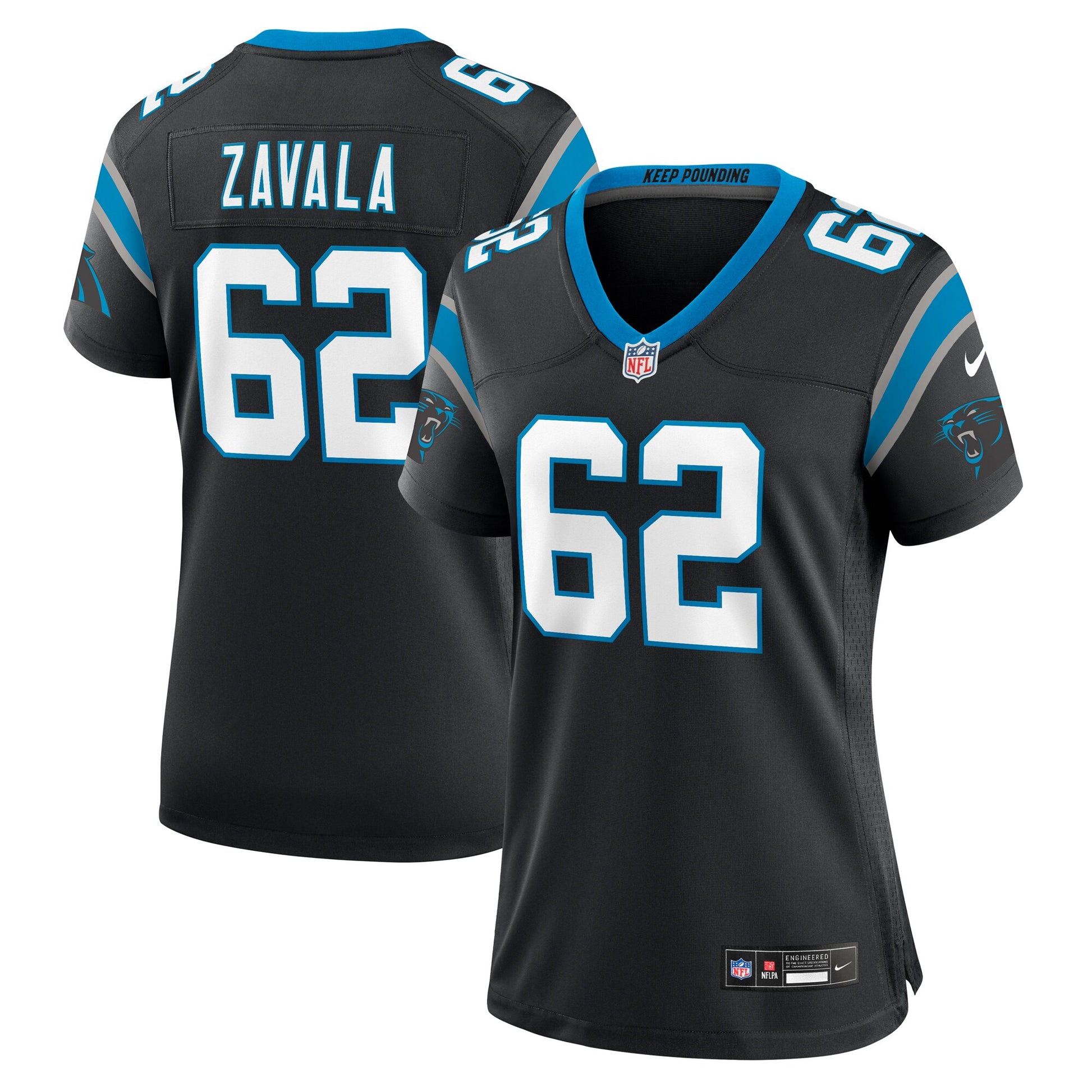 Chandler Zavala Carolina Panthers Nike Women's  Game Jersey -  Black