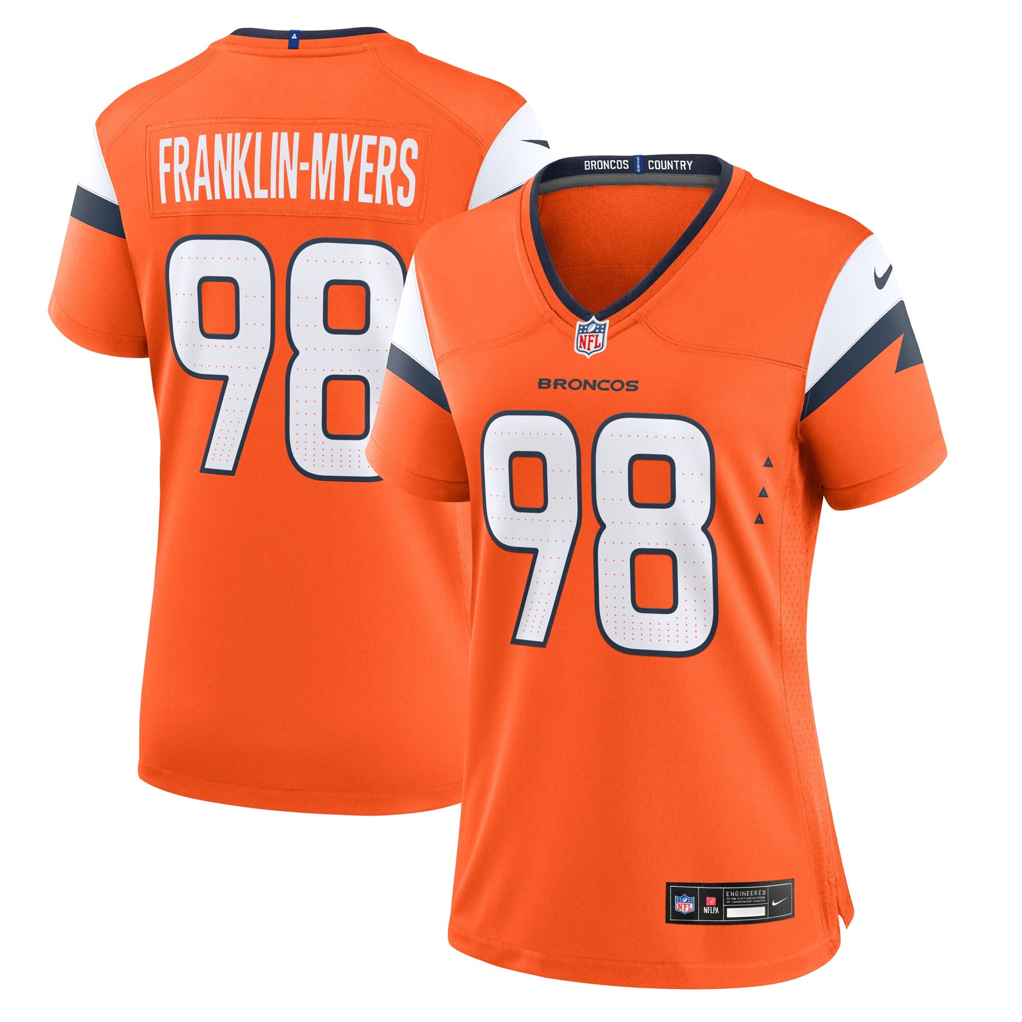 John Franklin-Myers Denver Broncos Nike Women's Team Game Jersey -  Orange