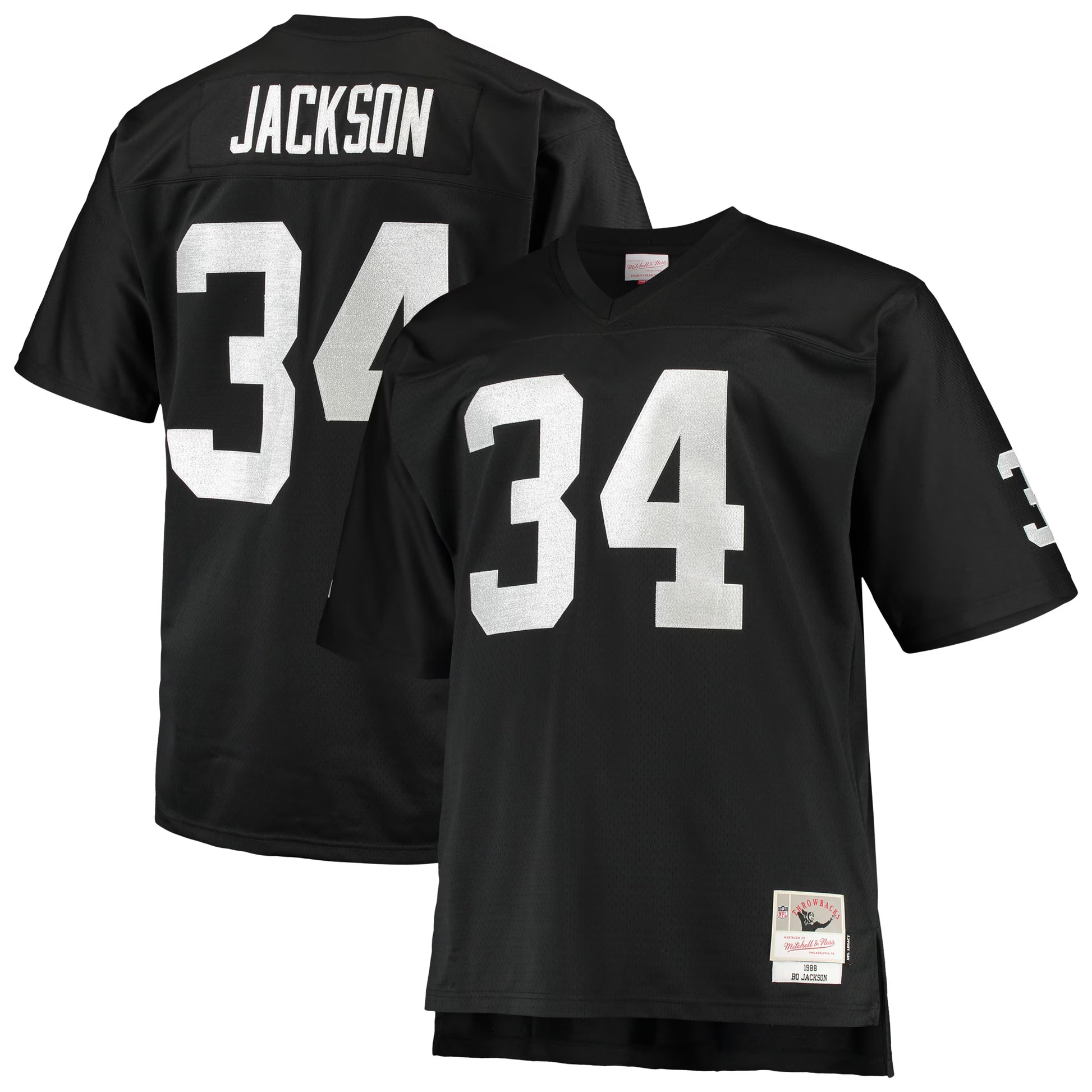 Bo Jackson Las Vegas Raiders Mitchell &amp; Ness Big &amp; Tall 1988 Retired Player Replica Jersey - Black