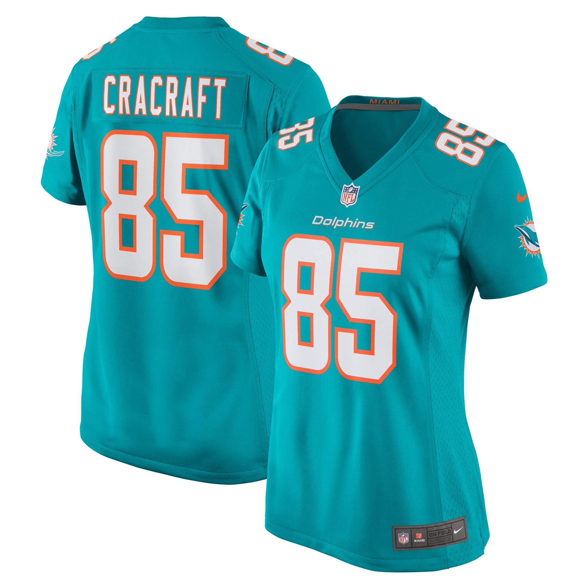 River Cracraft Miami Dolphins Nike Women's Game Player Jersey - Aqua
