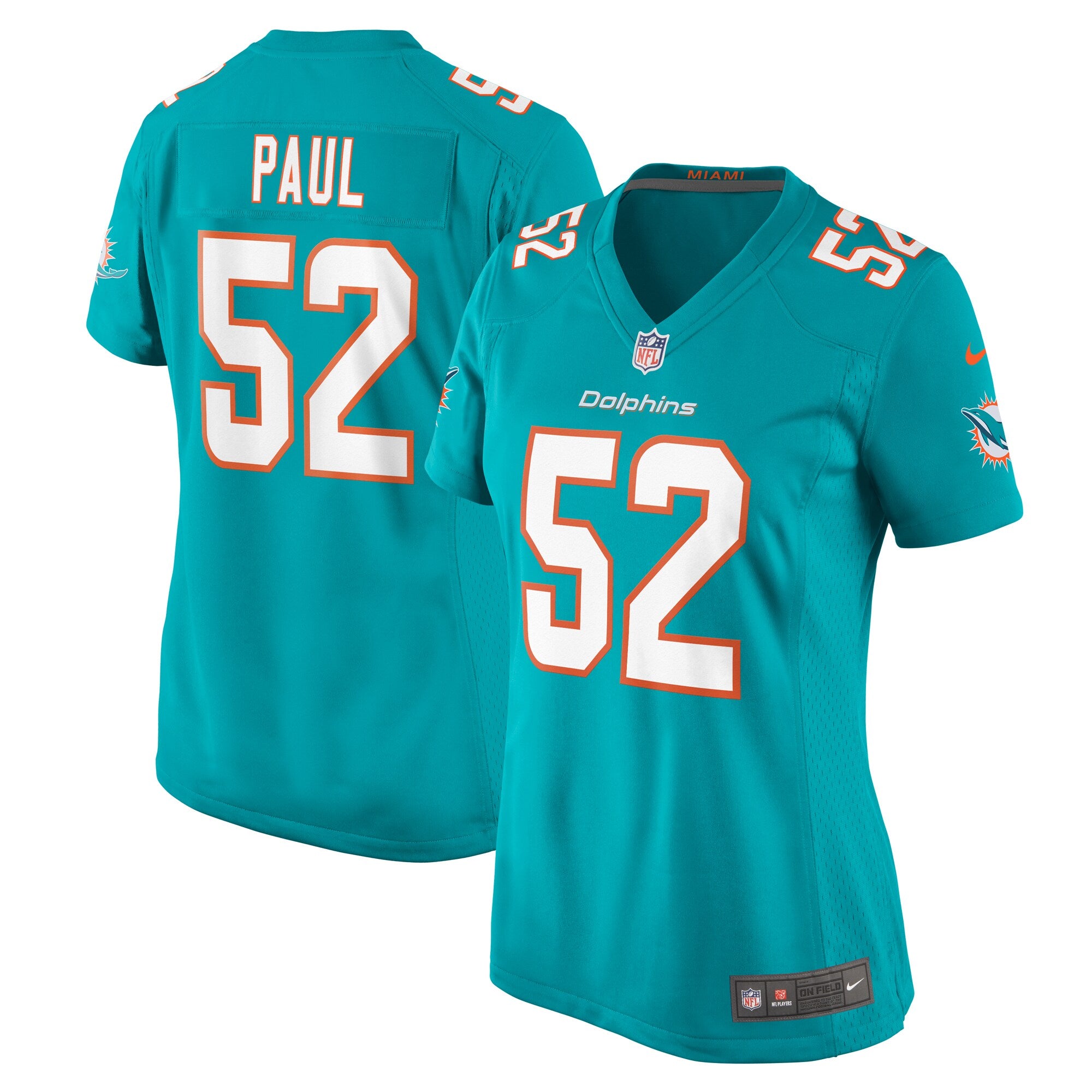 Patrick Paul Miami Dolphins Nike Women's  Game Jersey -  Aqua