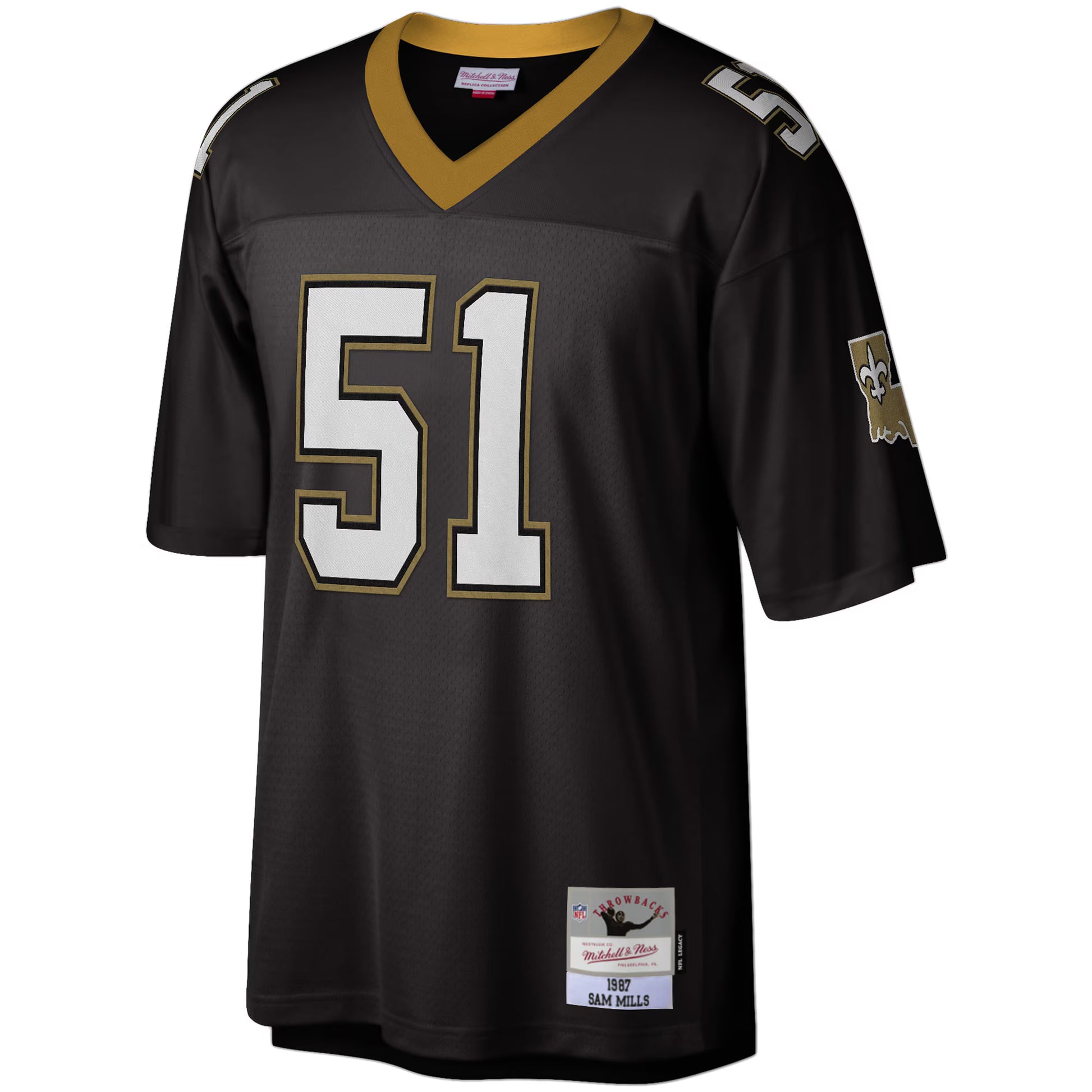 Sam Mills New Orleans Saints Mitchell &amp; Ness Legacy Replica Jersey - Black