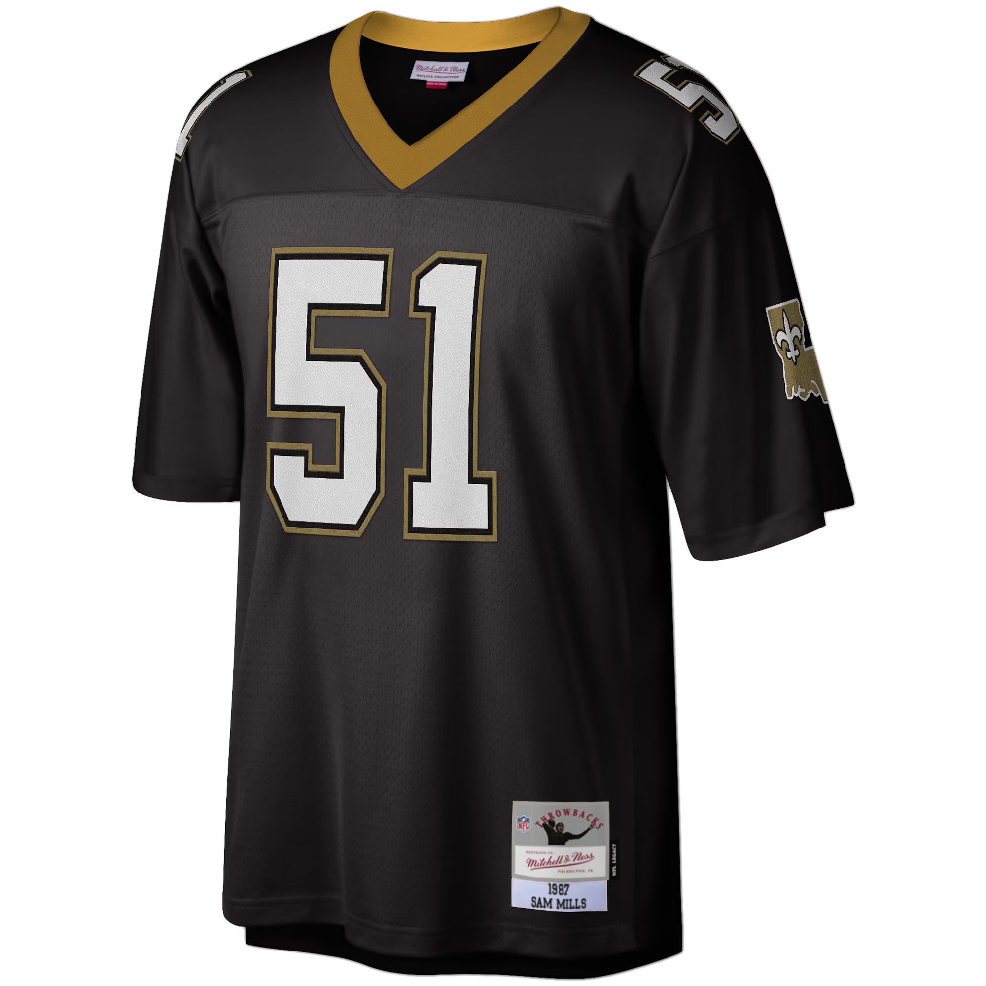 Sam Mills New Orleans Saints Mitchell &amp; Ness Legacy Replica Jersey - Black