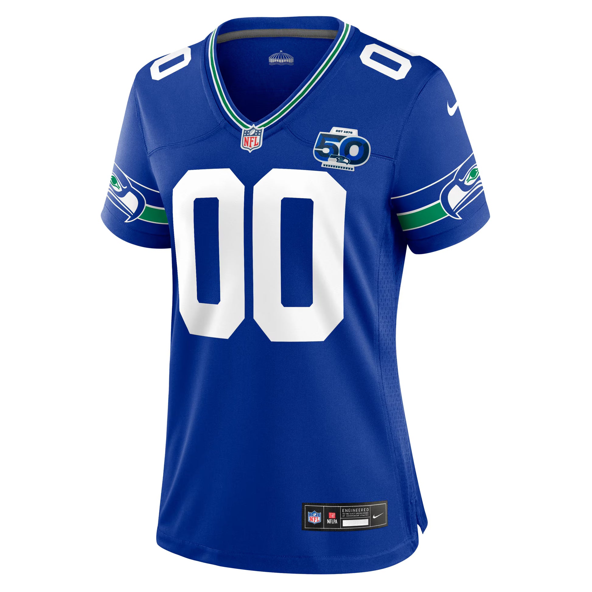 Seattle Seahawks Nike Women's 50th Season Throwback Custom Game Jersey - Royal