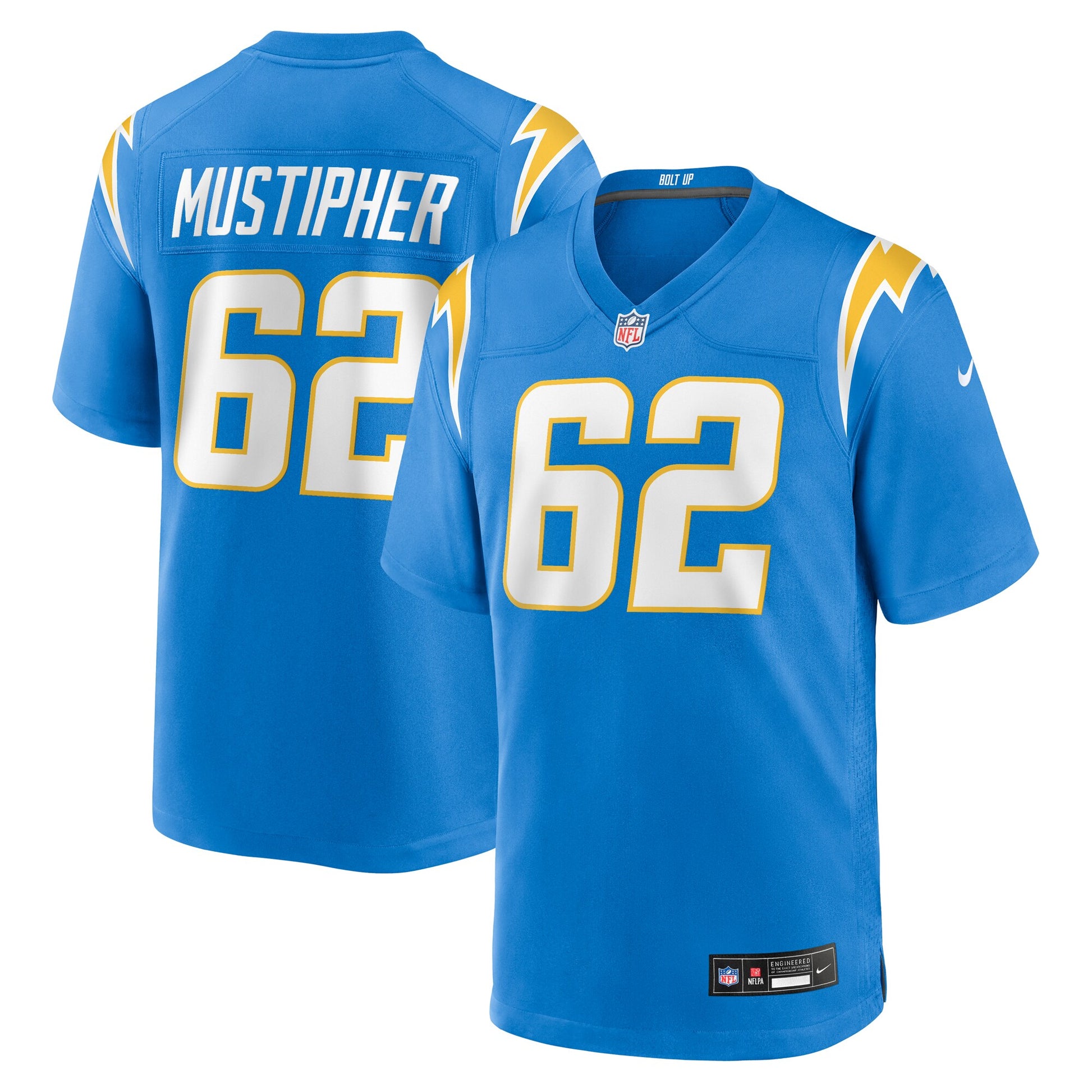 Sam Mustipher Los Angeles Chargers Nike Team Game Jersey -  Powder Blue