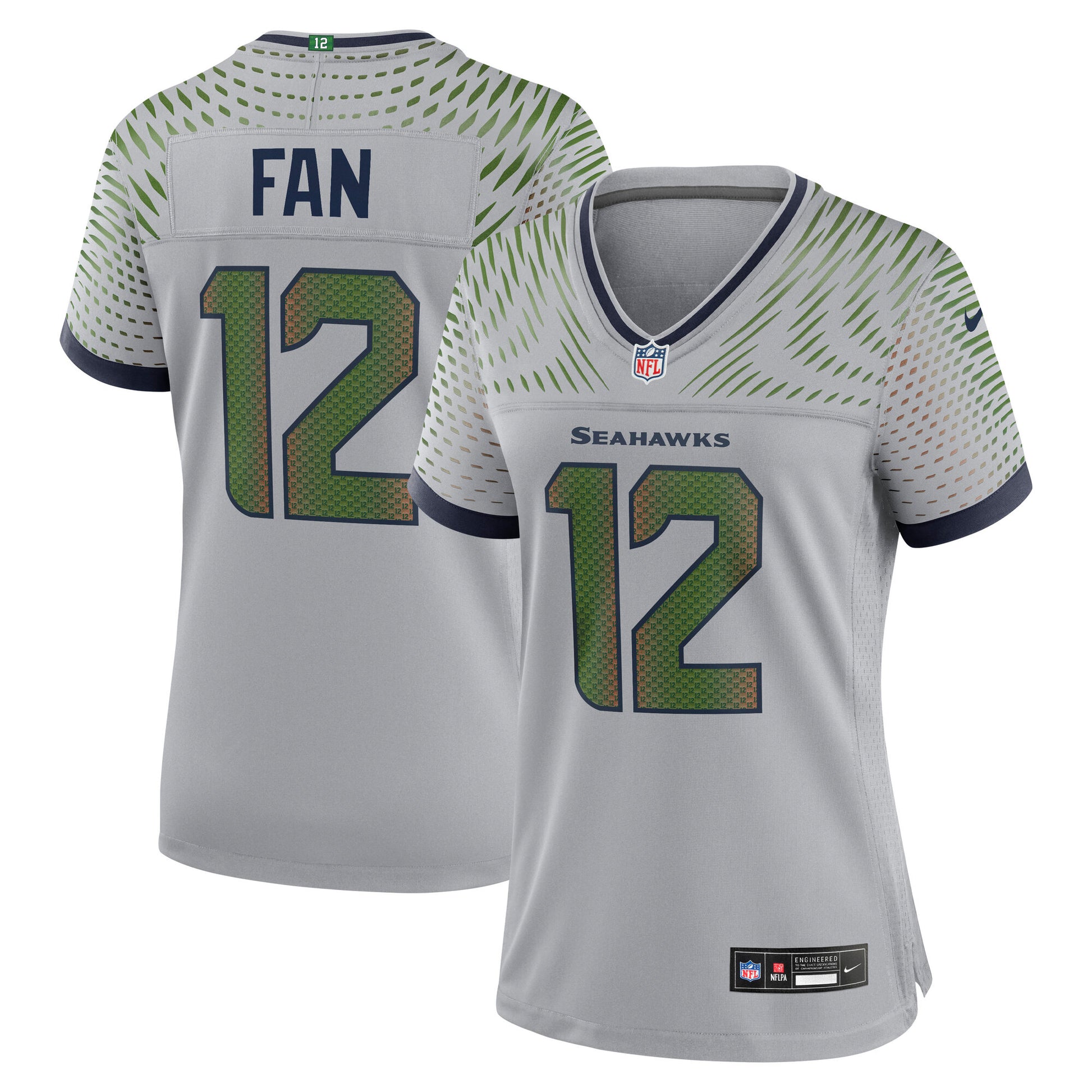 12s Seattle Seahawks Nike Women's 2025 Rivalries Collection Game Jersey - Wolf Gray