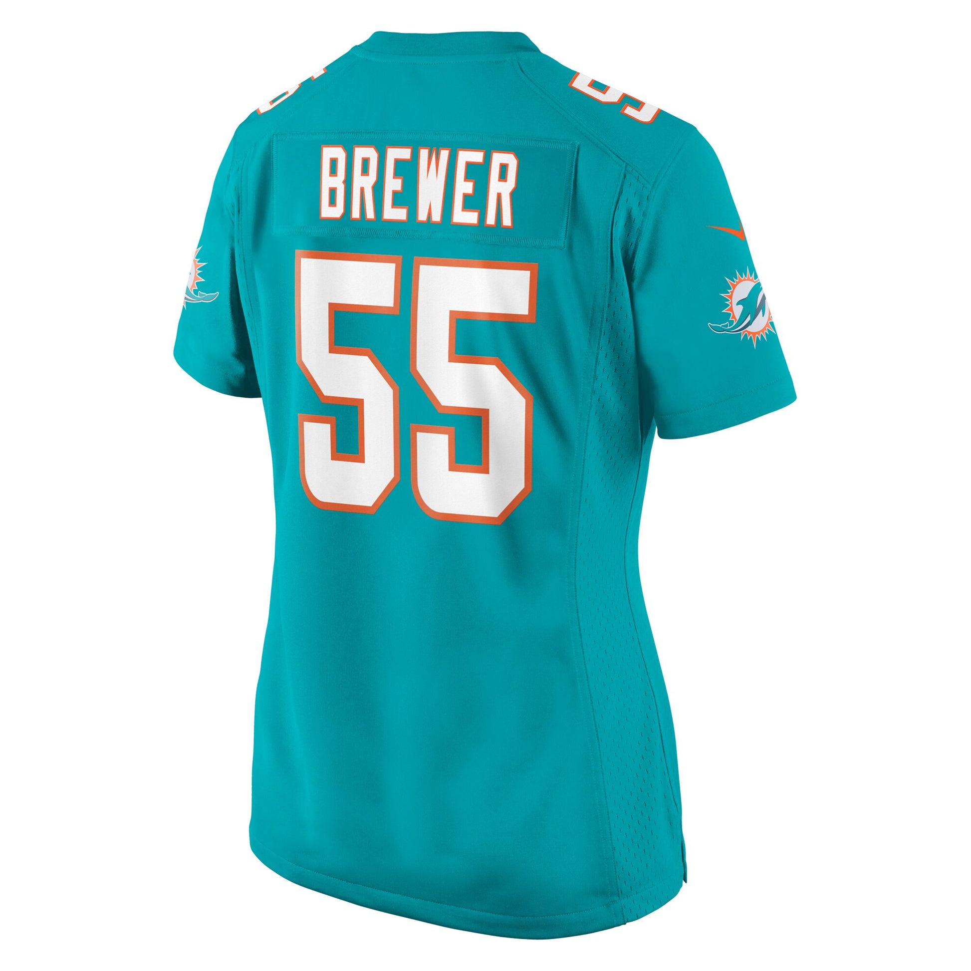 Aaron Brewer Miami Dolphins Nike Women's  Game Jersey -  Aqua