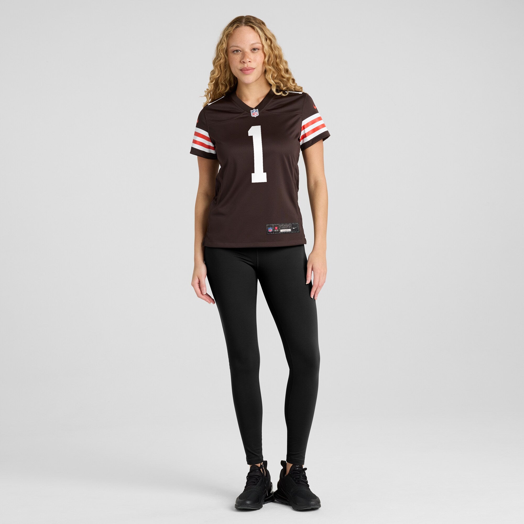 Number 1 Bride Cleveland Browns Nike Women's Game Jersey - Brown