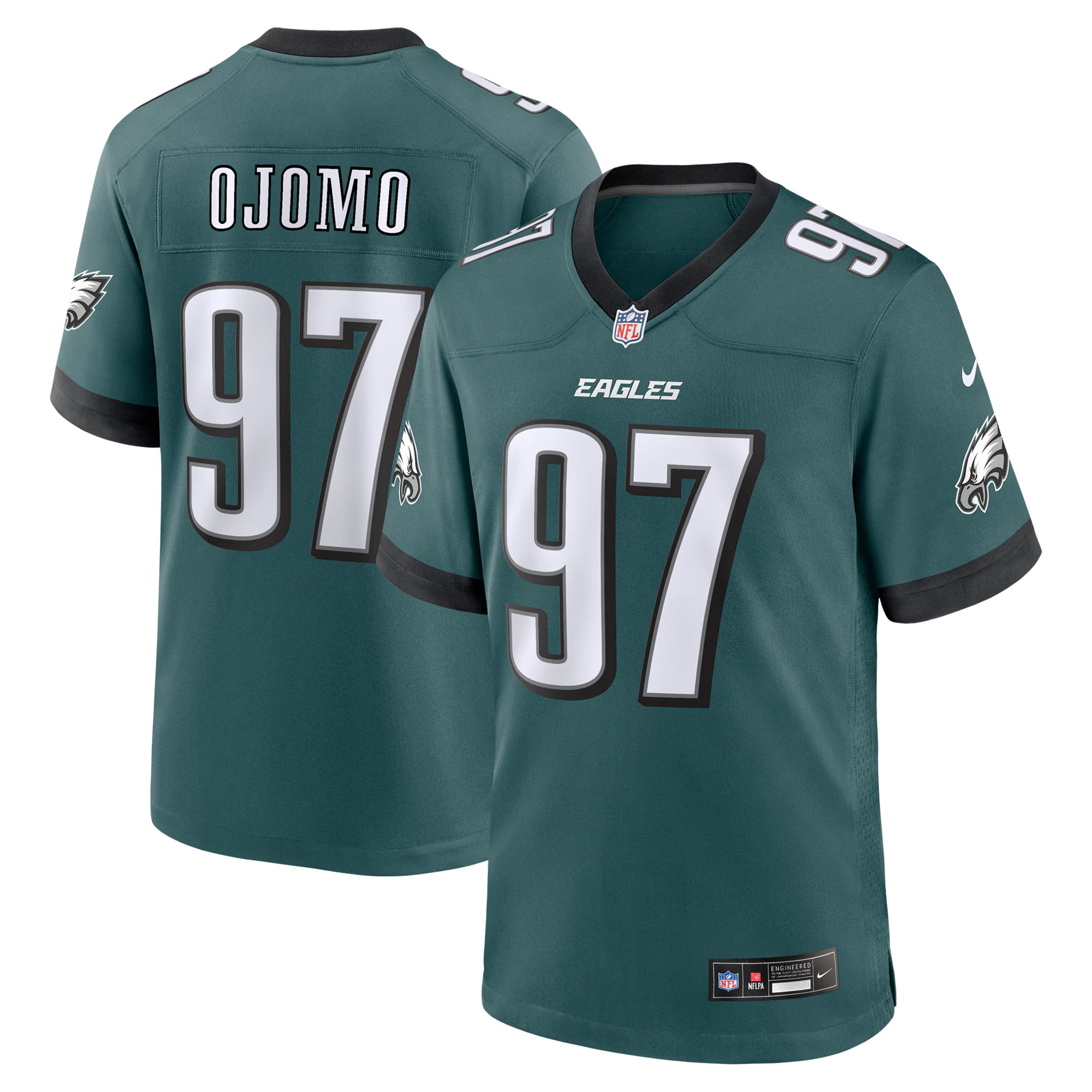 Moro Ojomo Philadelphia Eagles Nike Team Game Jersey - Midnight Green