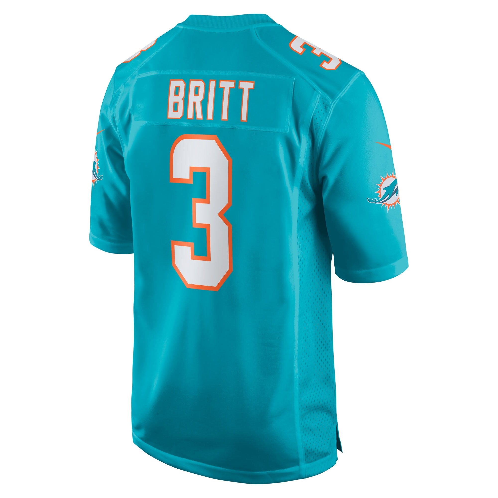 K.J. Britt Miami Dolphins Nike Team Game Jersey -  Aqua