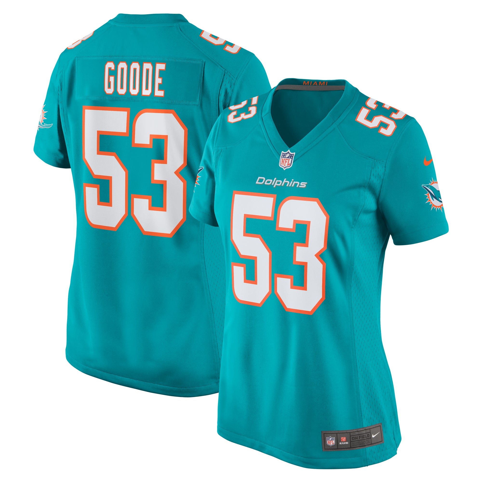 Cameron Goode Miami Dolphins Nike Women's Game Player Jersey - Aqua