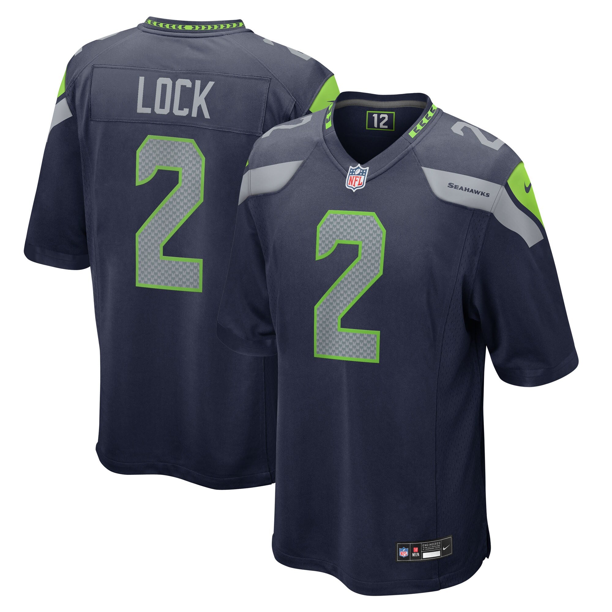 Drew Lock Seattle Seahawks Nike Team Game Jersey -  College Navy