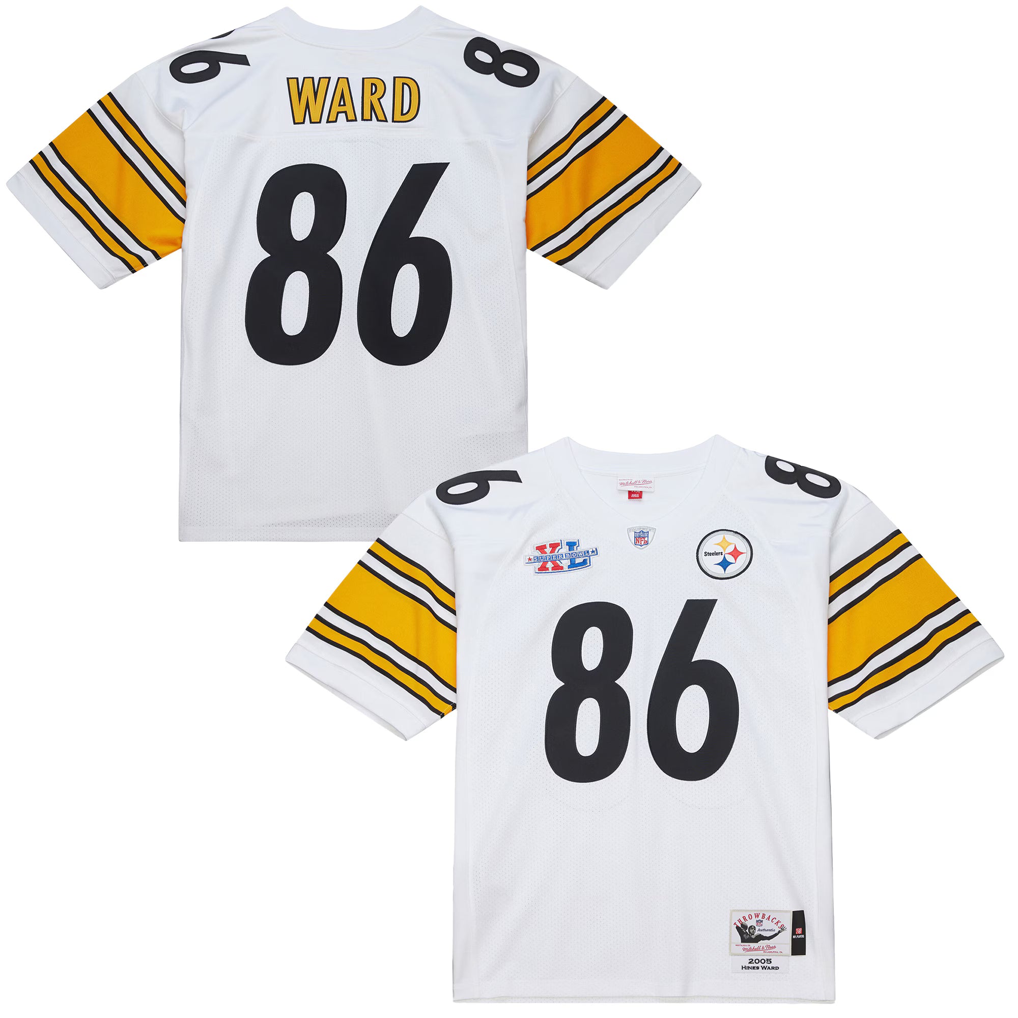 Hines Ward Pittsburgh Steelers Mitchell &amp; Ness 2005 Authentic Throwback Retired Player Jersey - White