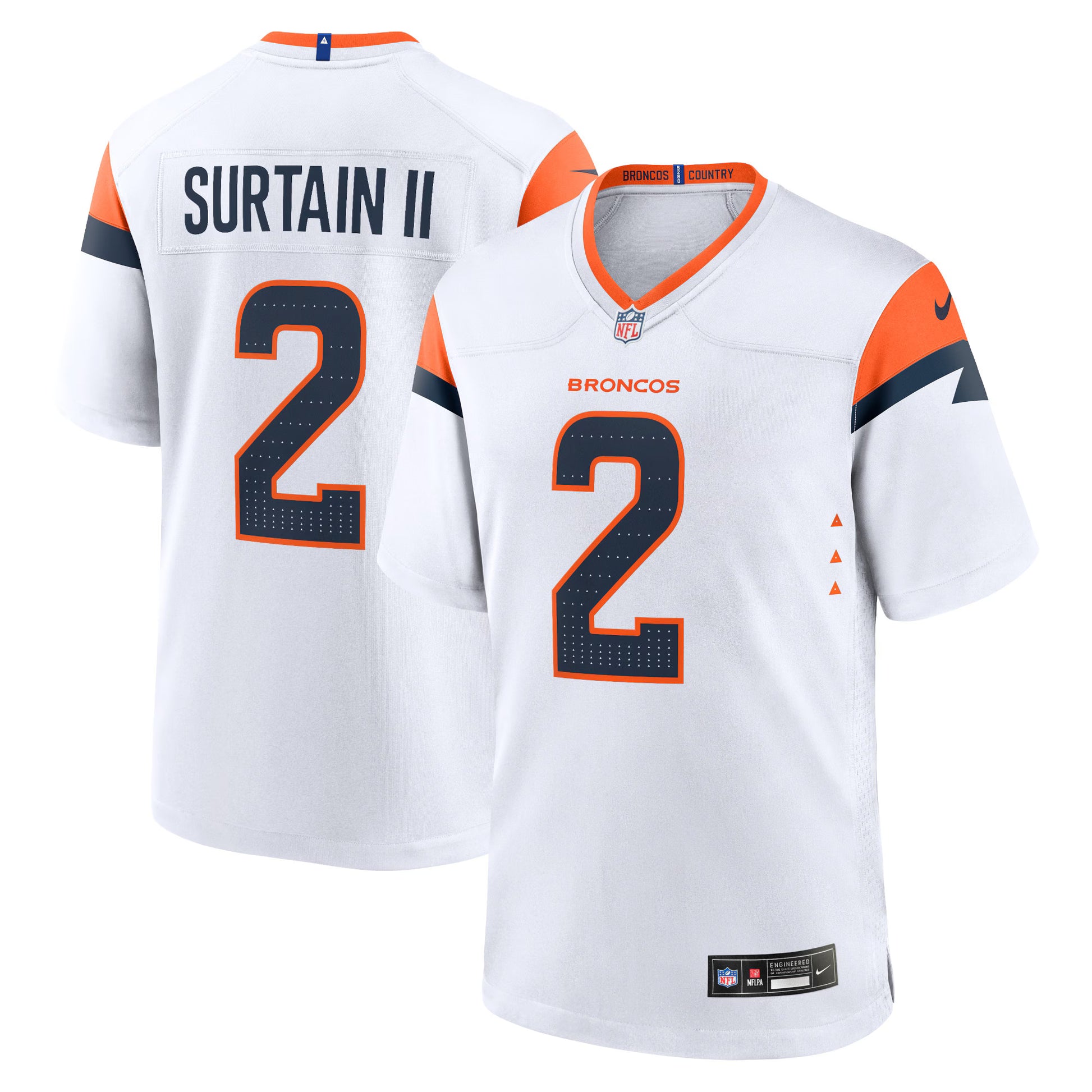 Patrick Surtain II Denver Broncos Nike Mile High Collection Game Jersey - White