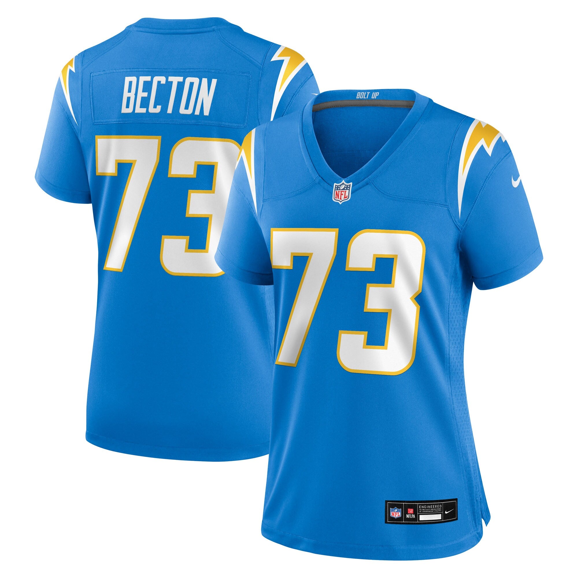 Mekhi Becton Los Angeles Chargers Nike Women's Team Game Jersey -  Powder Blue