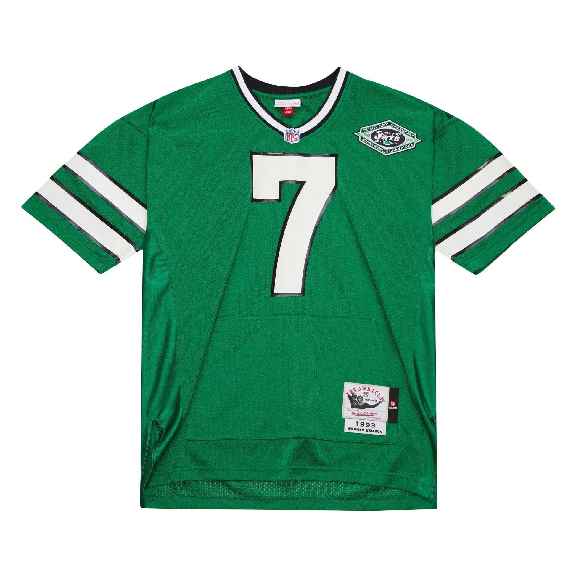 Boomer Esiason New York Jets Mitchell &amp; Ness 1993 Authentic Throwback Retired Player Pocket Jersey - Kelly Green