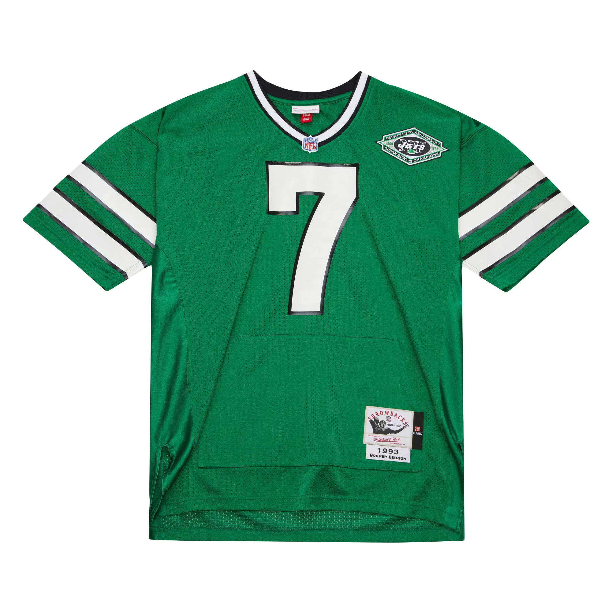 Boomer Esiason New York Jets Mitchell &amp; Ness 1993 Authentic Throwback Retired Player Pocket Jersey - Kelly Green